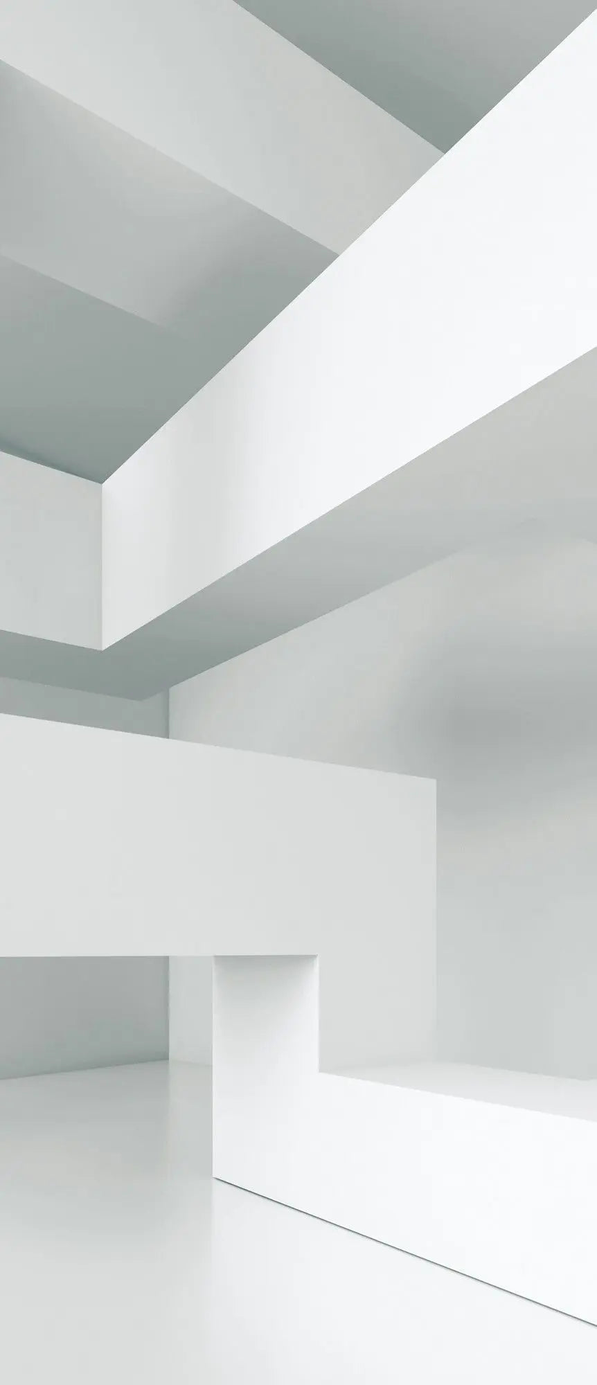 Billede 10 af Fototapet - Hvidt minimalistisk rum med geometriske former