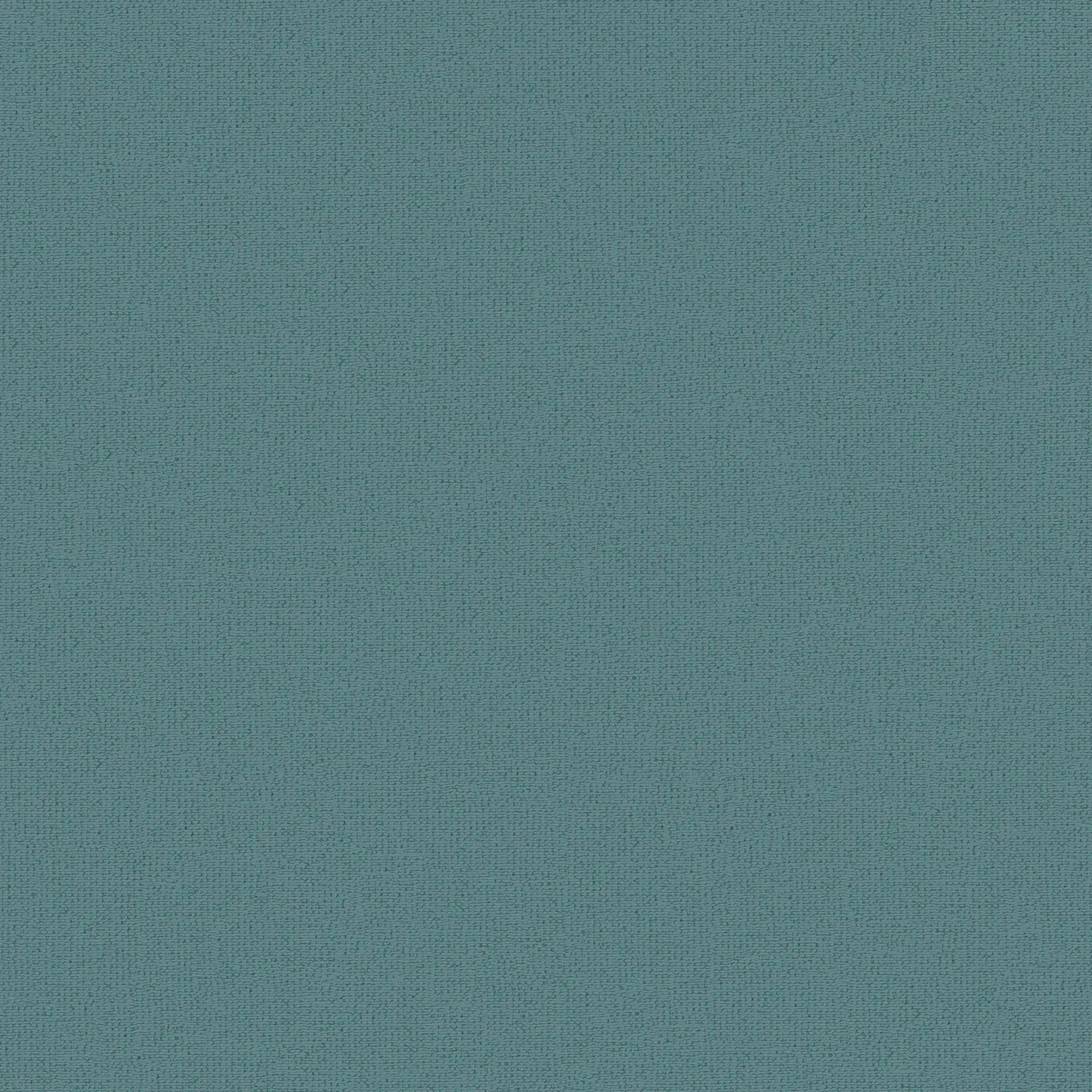 Billedet viser en nærbillede af Imperial Linen - Cyan tapetets tekstur med en ensfarvet cyan overflade.