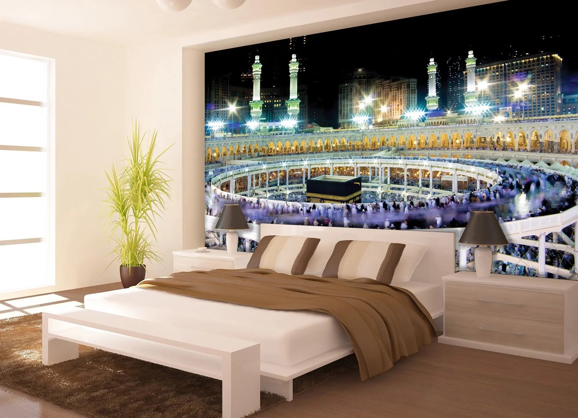 Billede 2 af Fototapet - Kaaba i Masjid al-Haram om natten i Mekka, Saudi-Arabien