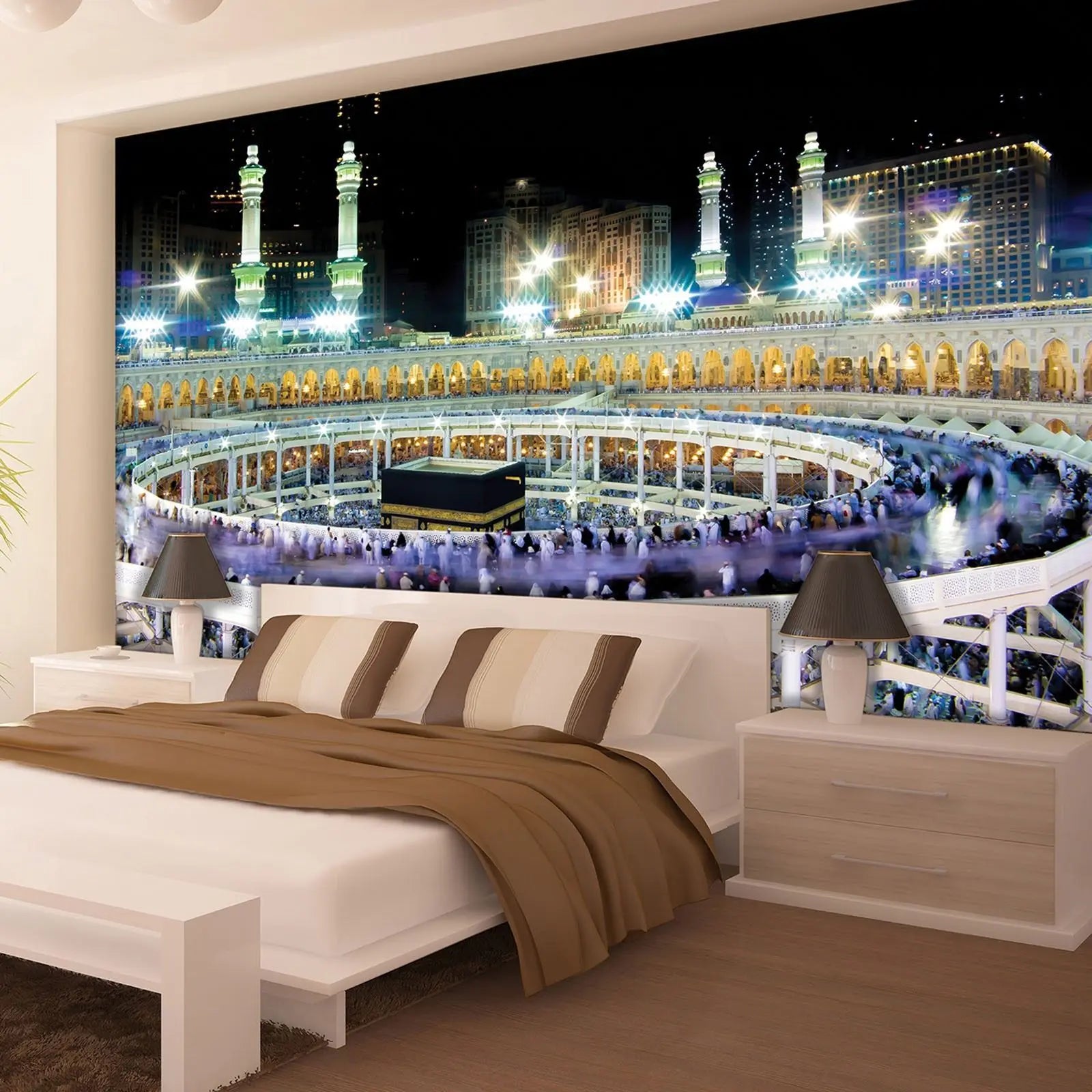 Billede 4 af Fototapet - Kaaba i Masjid al-Haram om natten i Mekka, Saudi-Arabien