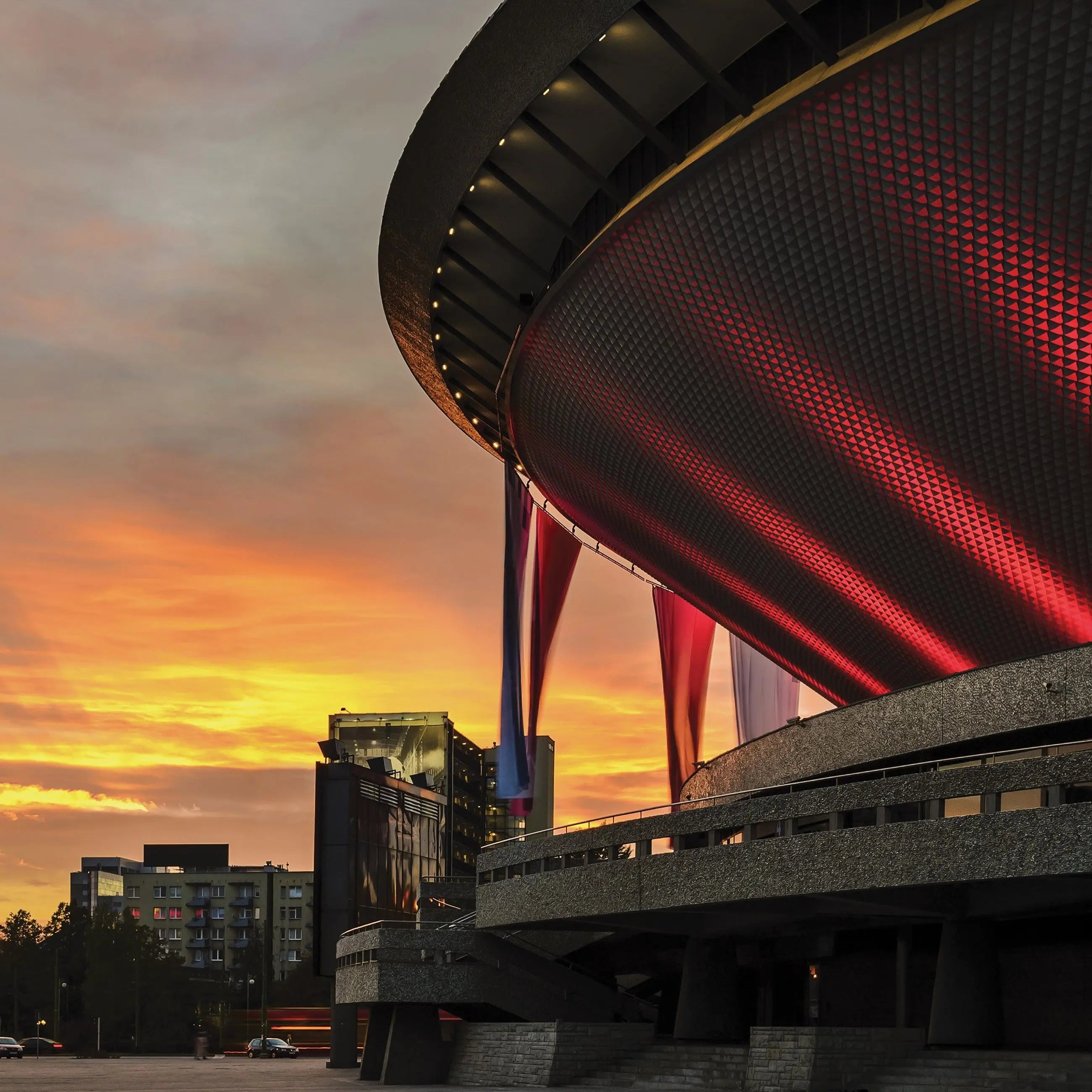Billede 15 af Fototapet - Katowice Spodek ved solnedgang