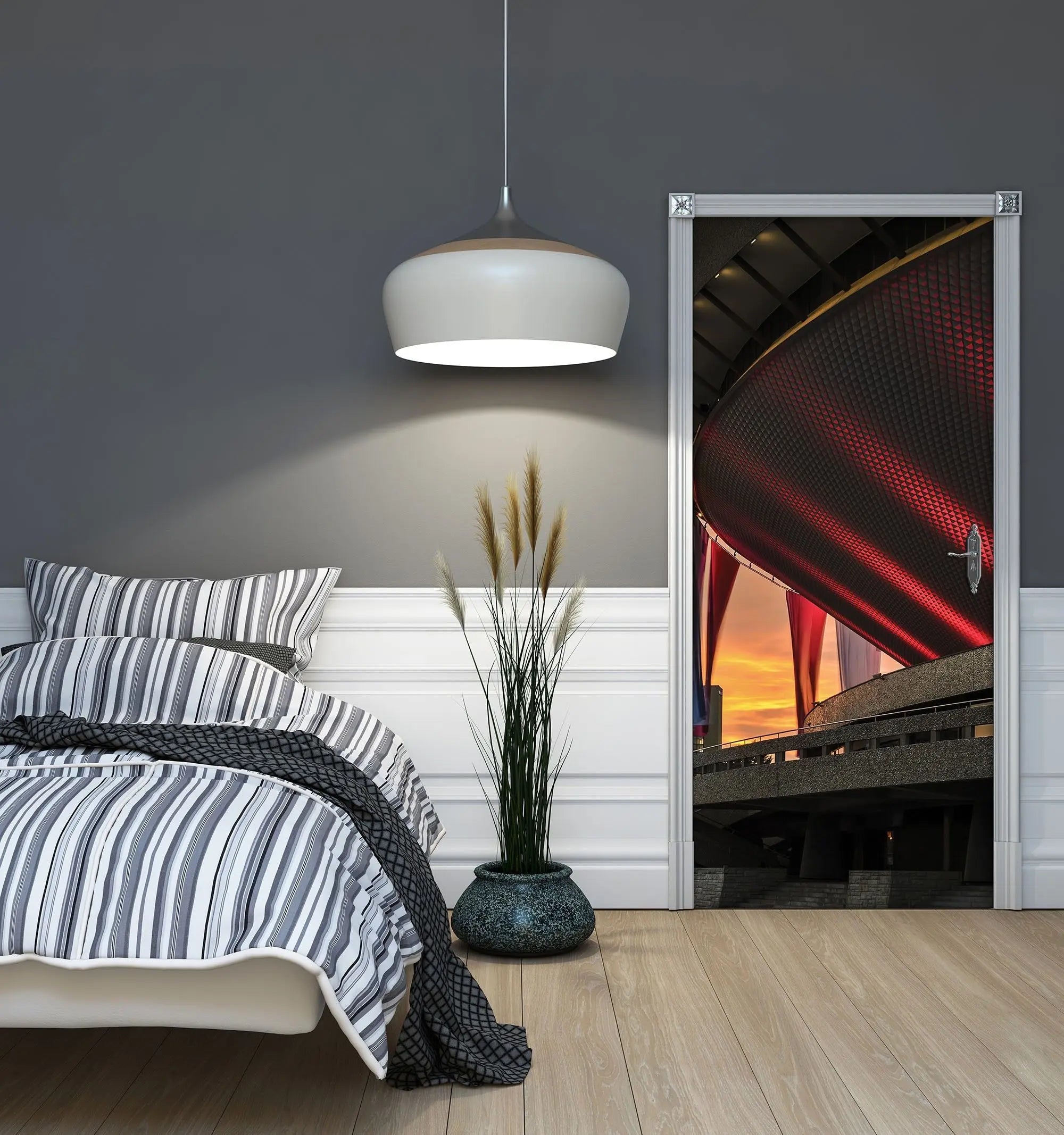 Billede 3 af Fototapet - Katowice Spodek ved solnedgang