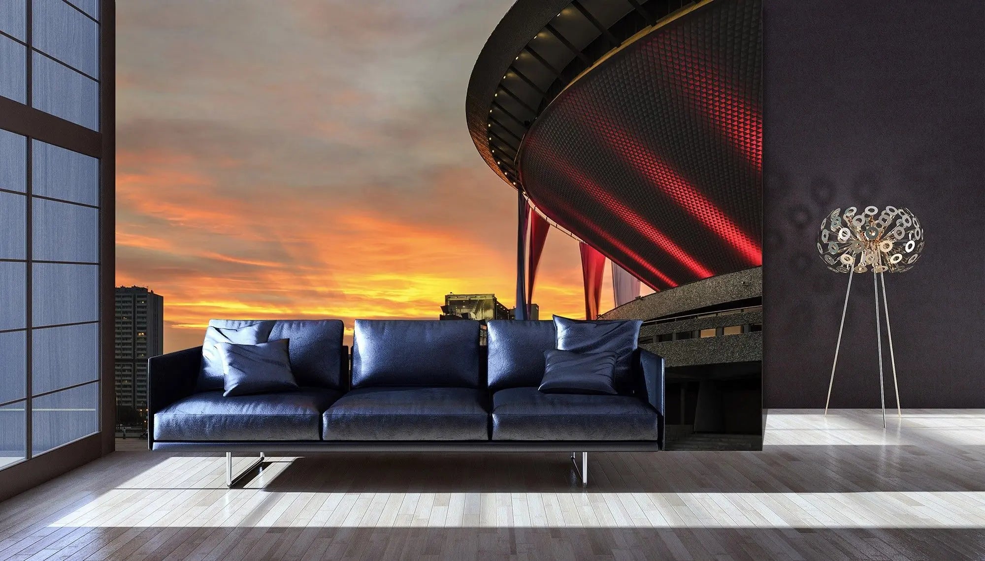 Billede 9 af Fototapet - Katowice Spodek ved solnedgang