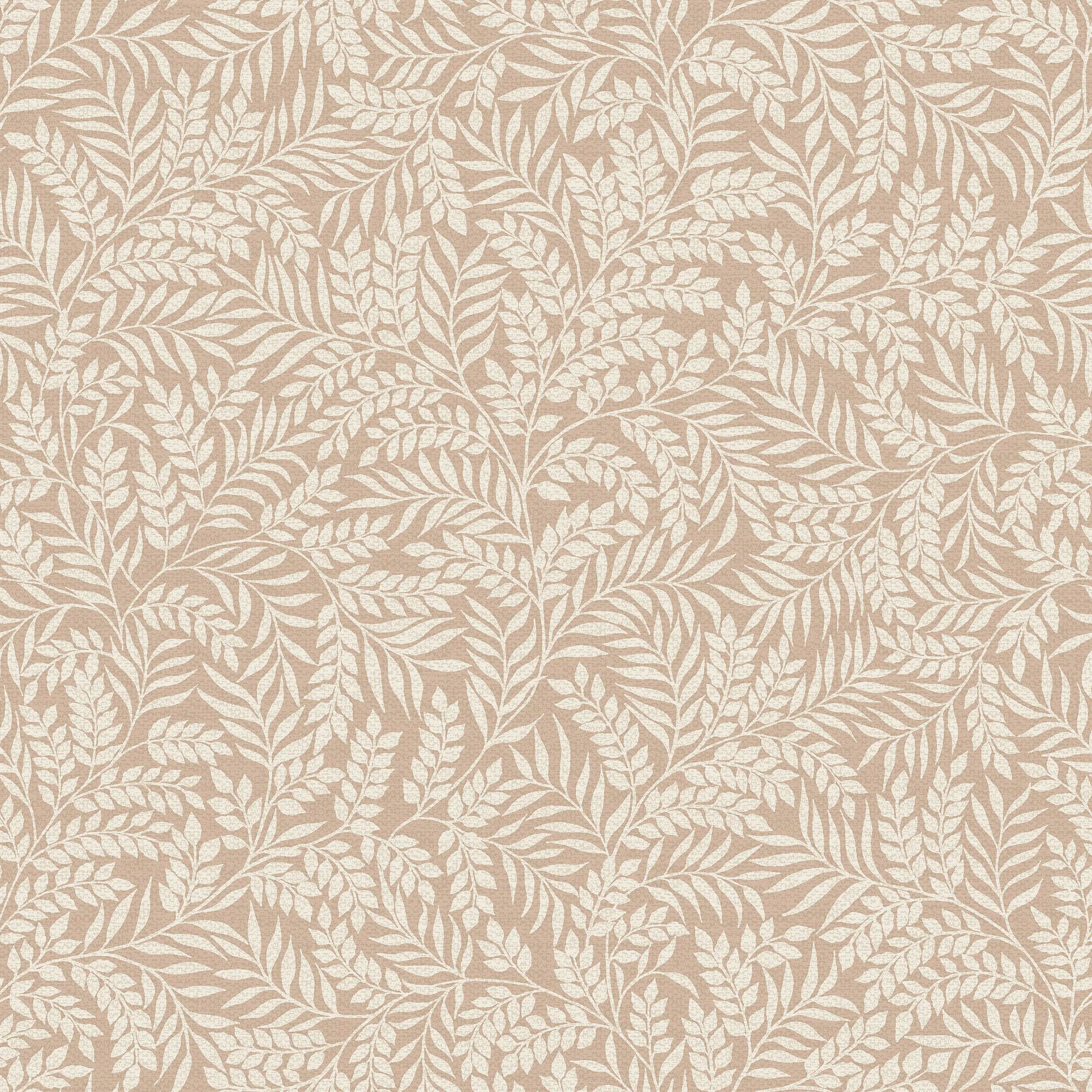 Tapet med botanisk mønster af laurbærblade i orange nuancer fra Laurel - Orange.