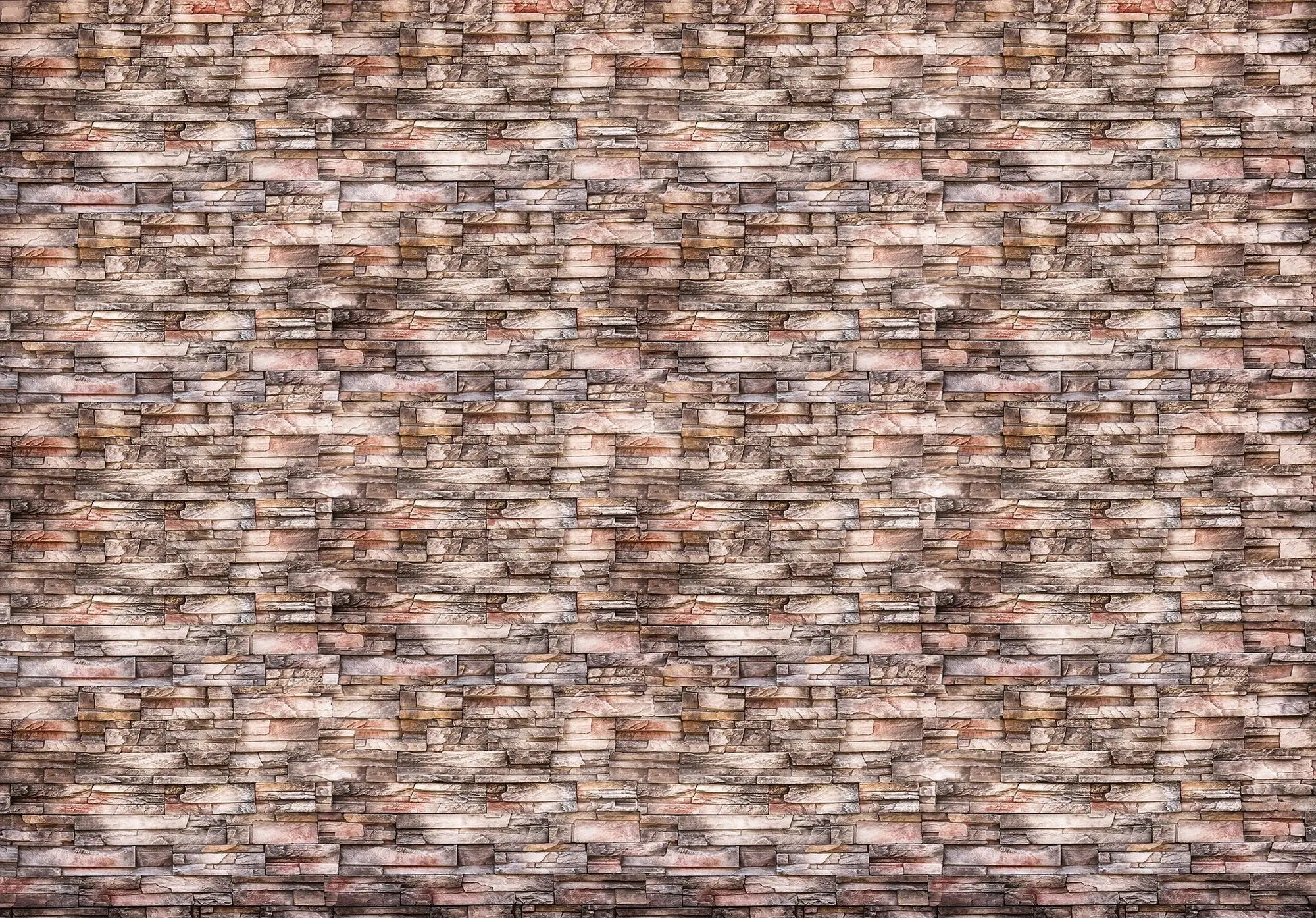 Billede 1 af Fototapet - Lysebrun og grå vævet stenmur