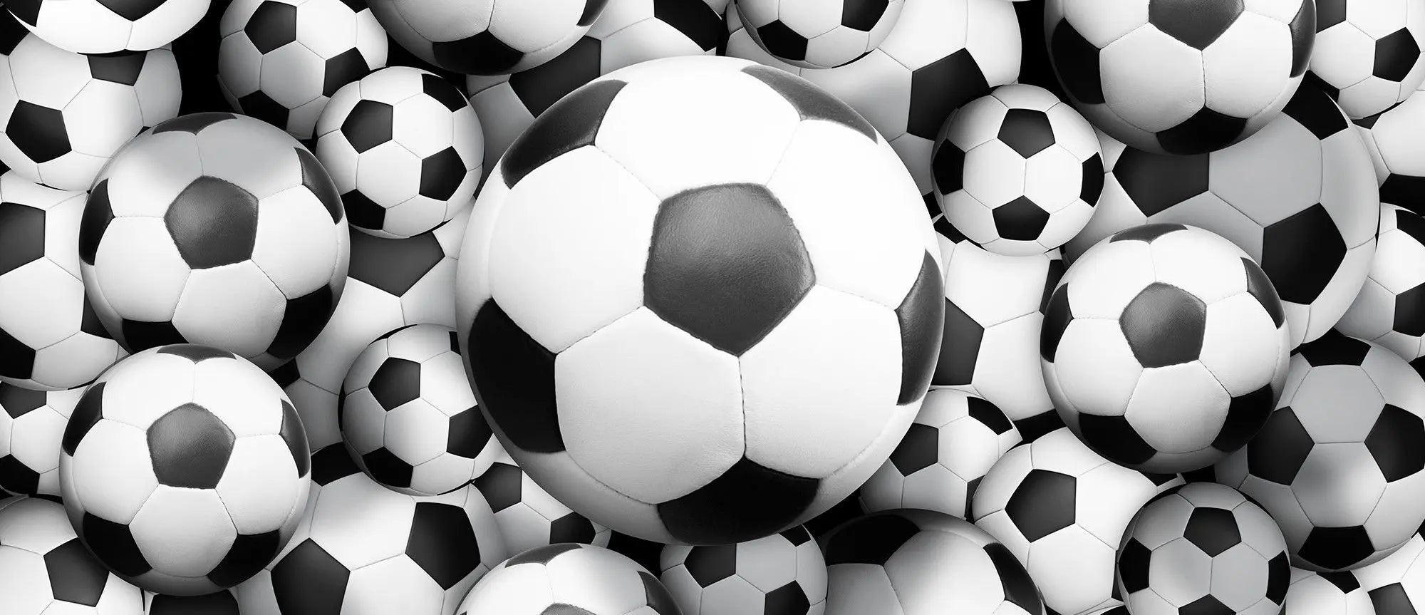 Billede 6 af Fototapet - Mange sorte og hvide fodbolde