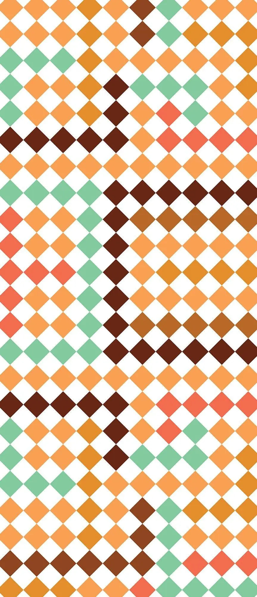 Billede 9 af Fototapet - Mønster af flerfarvede diagonale tern