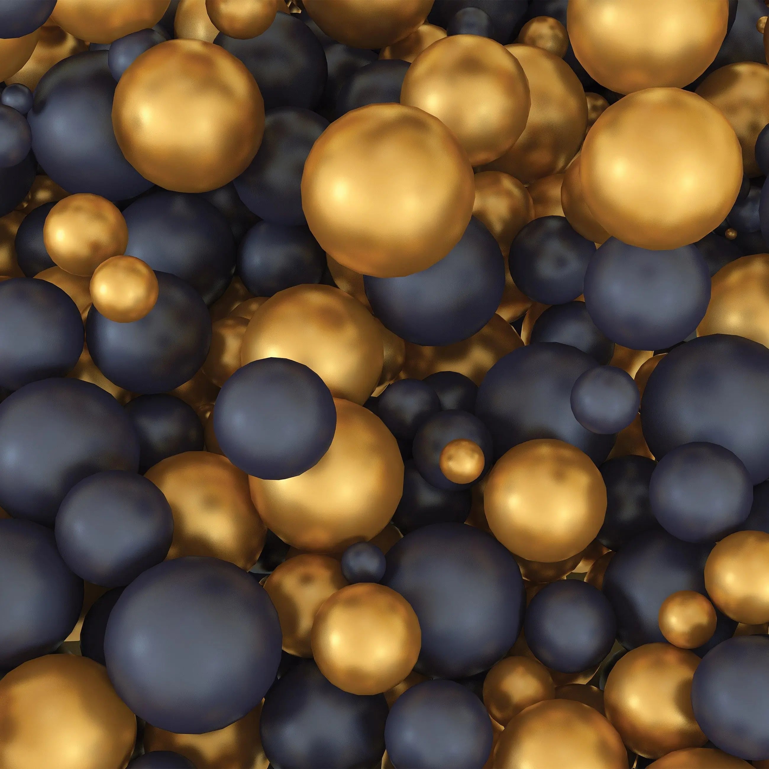 Billede 6 af Fototapet - Mørkeblå og gyldne kugler i tæt arrangement