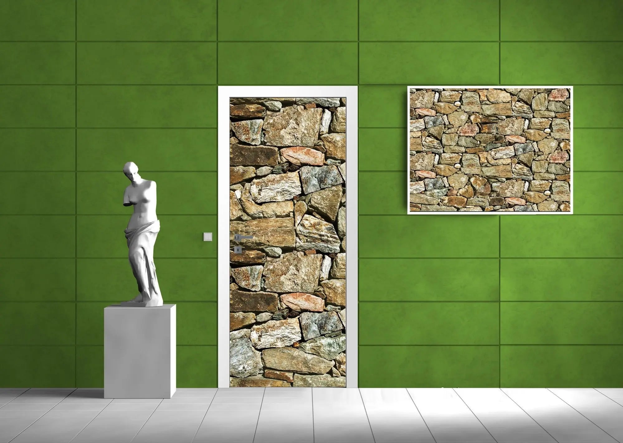 Billede 8 af Fototapet - Mur af uregelmæssige natursten