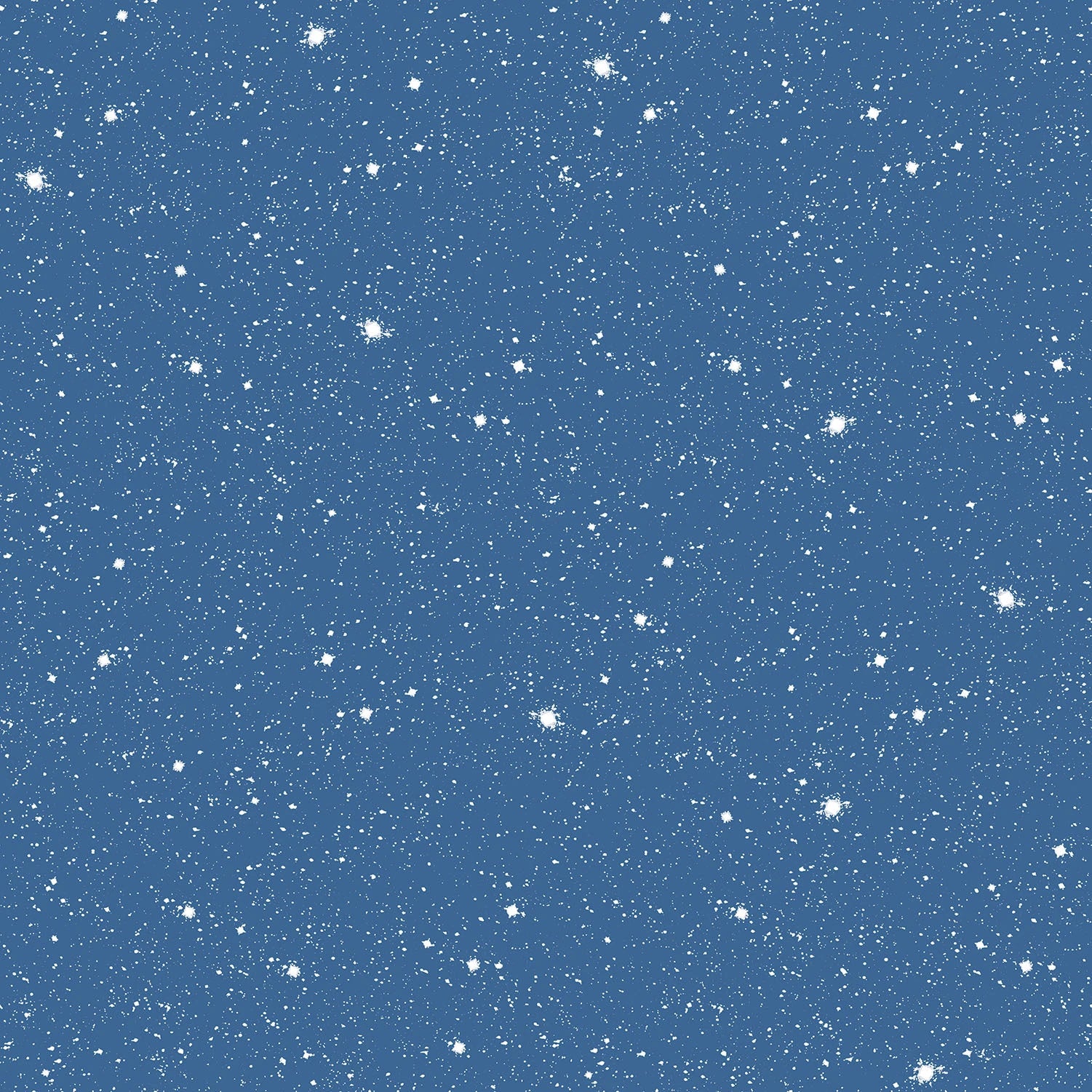 Detaljeret visning af Starry Night - Blue Horizon tapet med en dyb blå baggrund prydet med et mønster af små hvide stjerner.