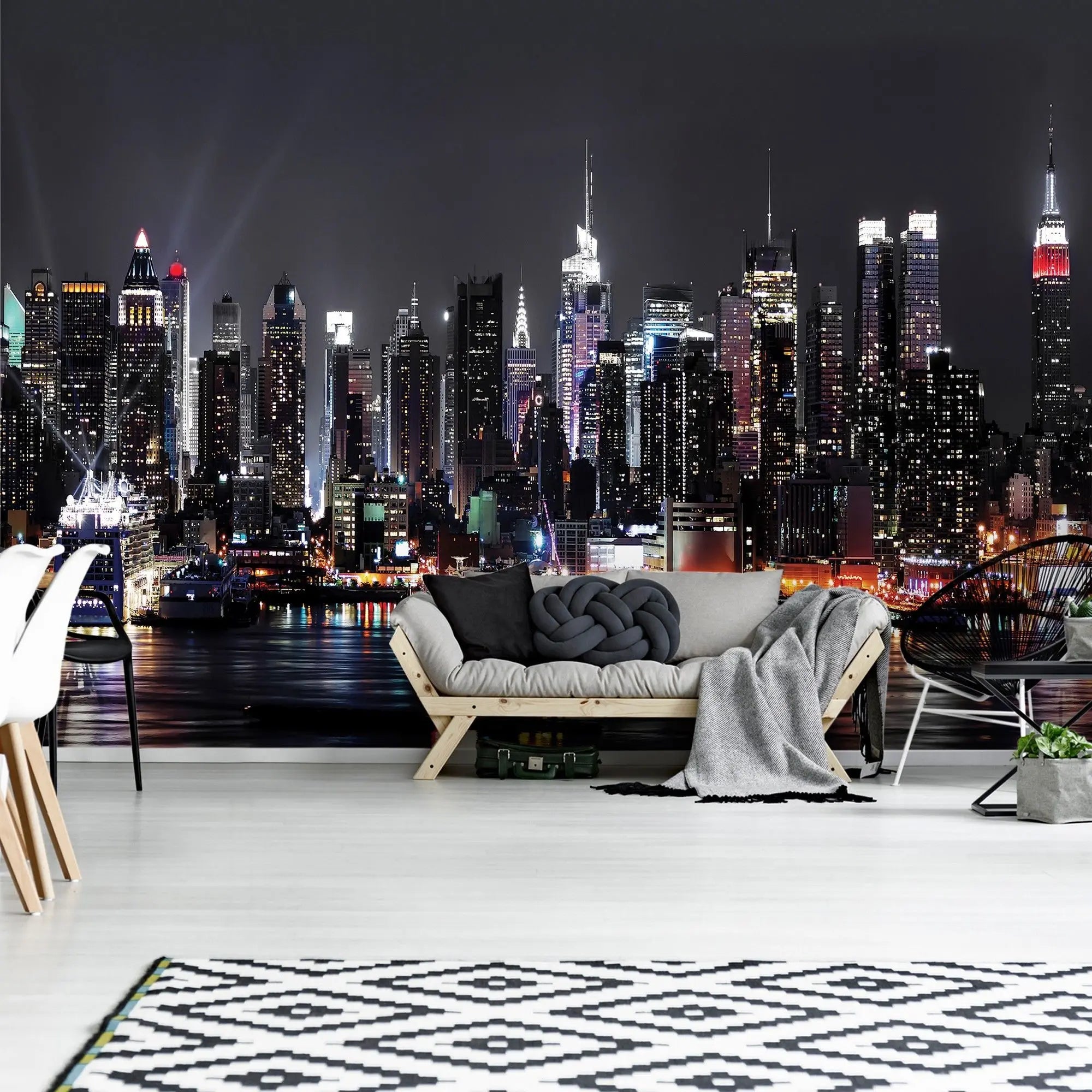 Billede 4 af Fototapet - New York City skyline om natten