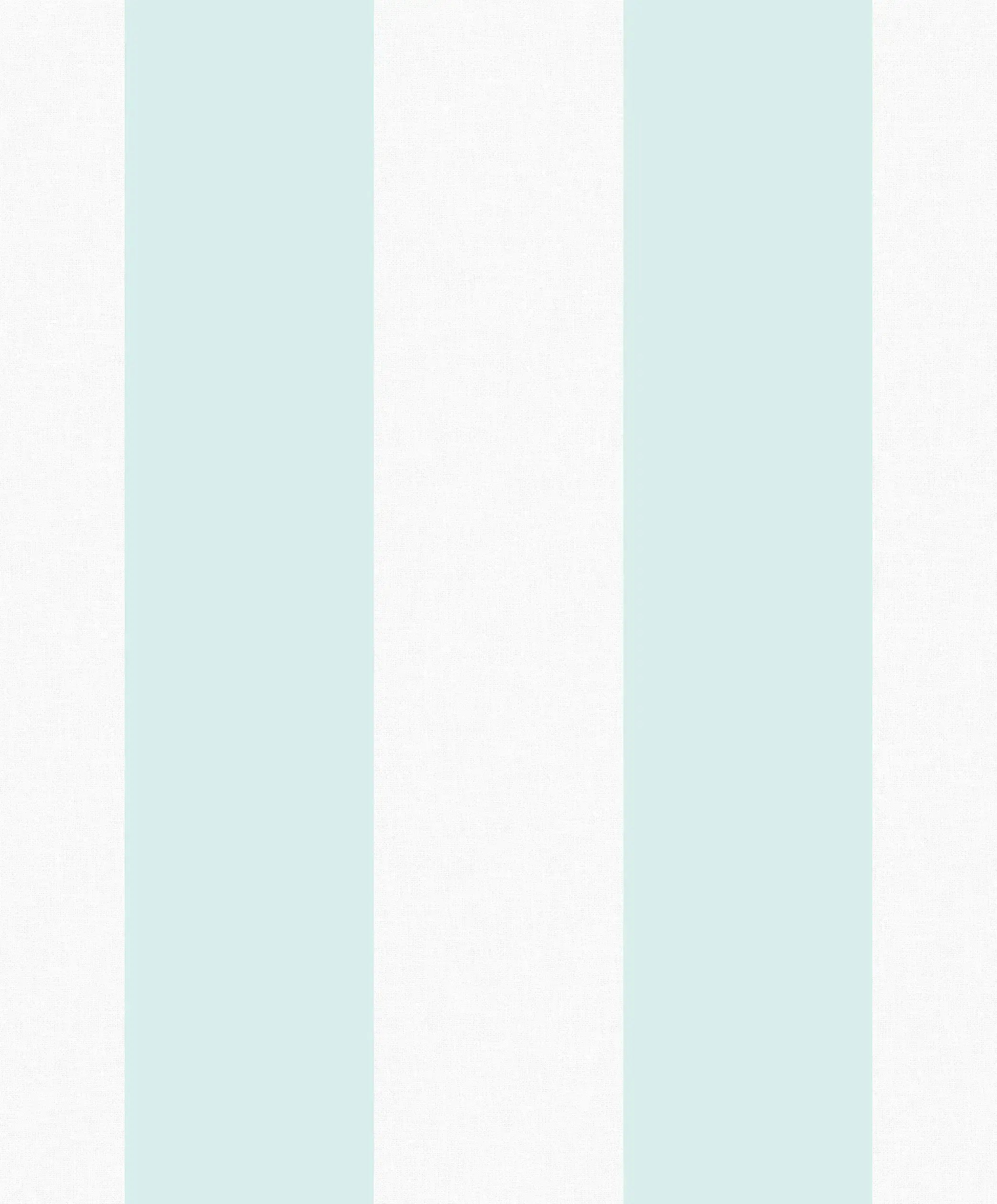 Billede af Peles Stripes - Fresh tapet, der viser en mønster med brede, vertikale mintgrønne og hvide striber.