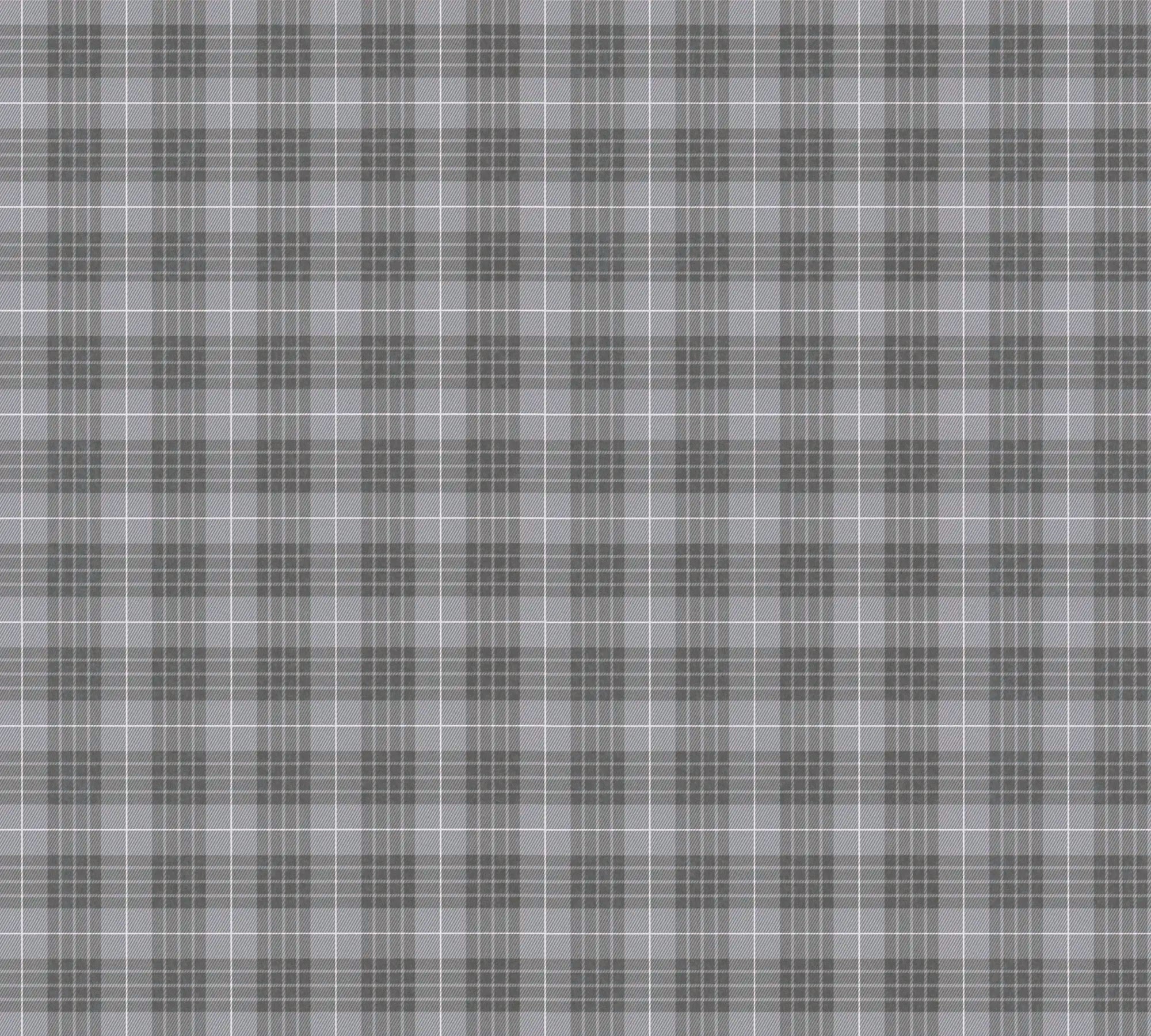Nærbillede af Plaid Reverie - Silver Twilight tapetmønster i grå nuancer.