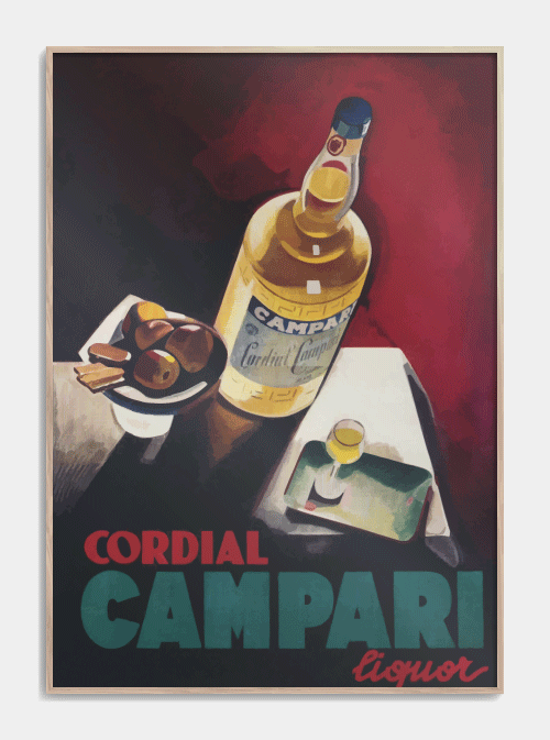 Cardinal Campari Retro plakat 50 X 70cm. - Køb gamle retro plakater her
