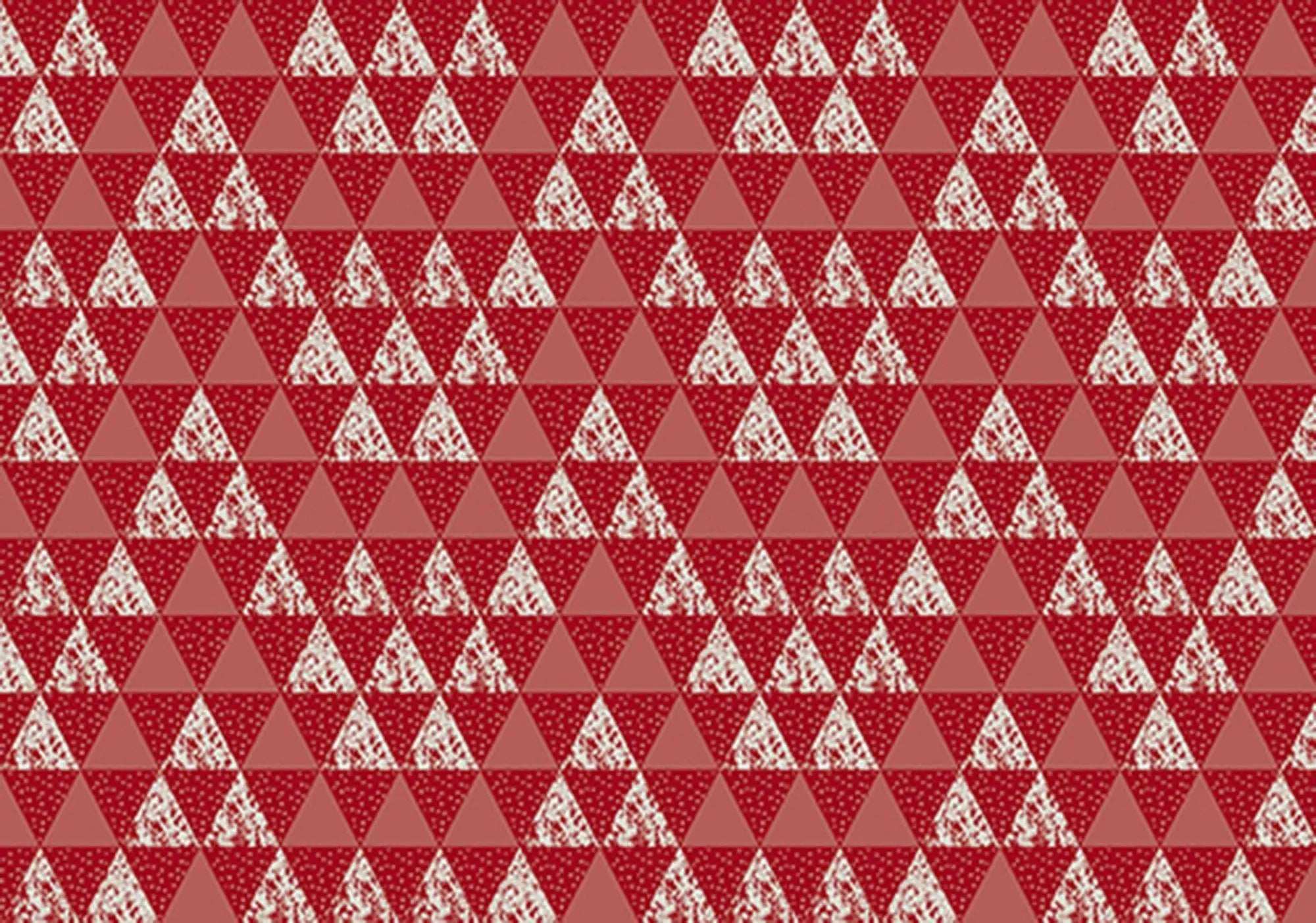 Billede 1 af Fototapet - Rødt og hvidt trekantmønster