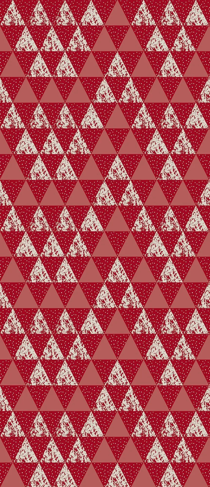 Billede 10 af Fototapet - Rødt og hvidt trekantmønster
