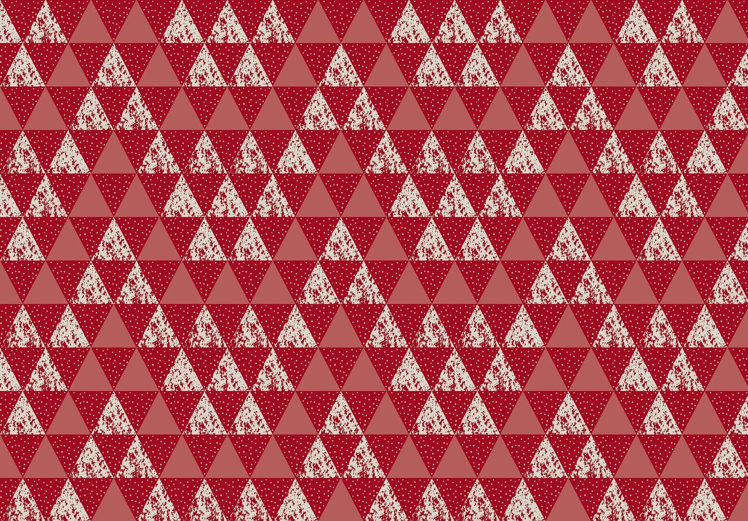 Billede 11 af Fototapet - Rødt og hvidt trekantmønster