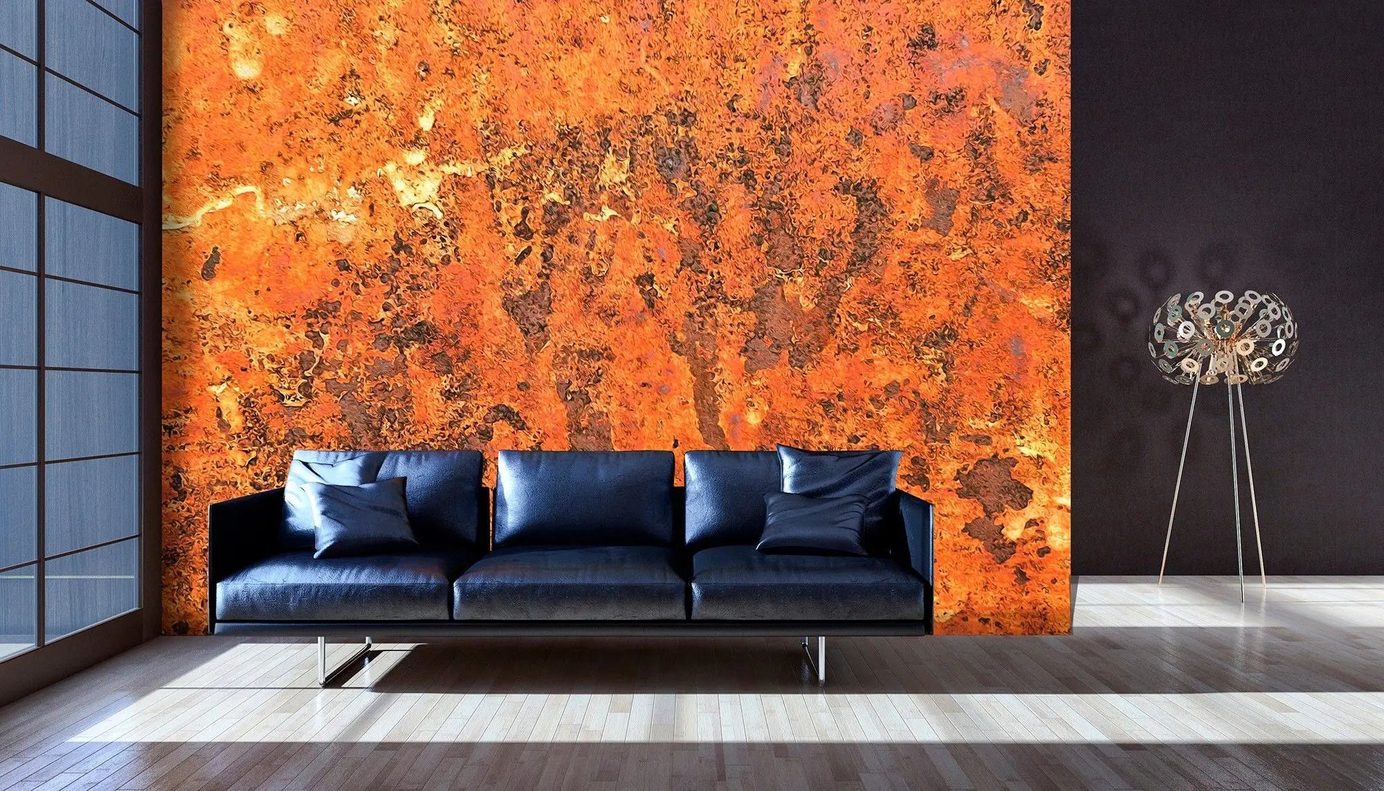 Billede 2 af Fototapet - Rustent metal med orange og brun tekstur