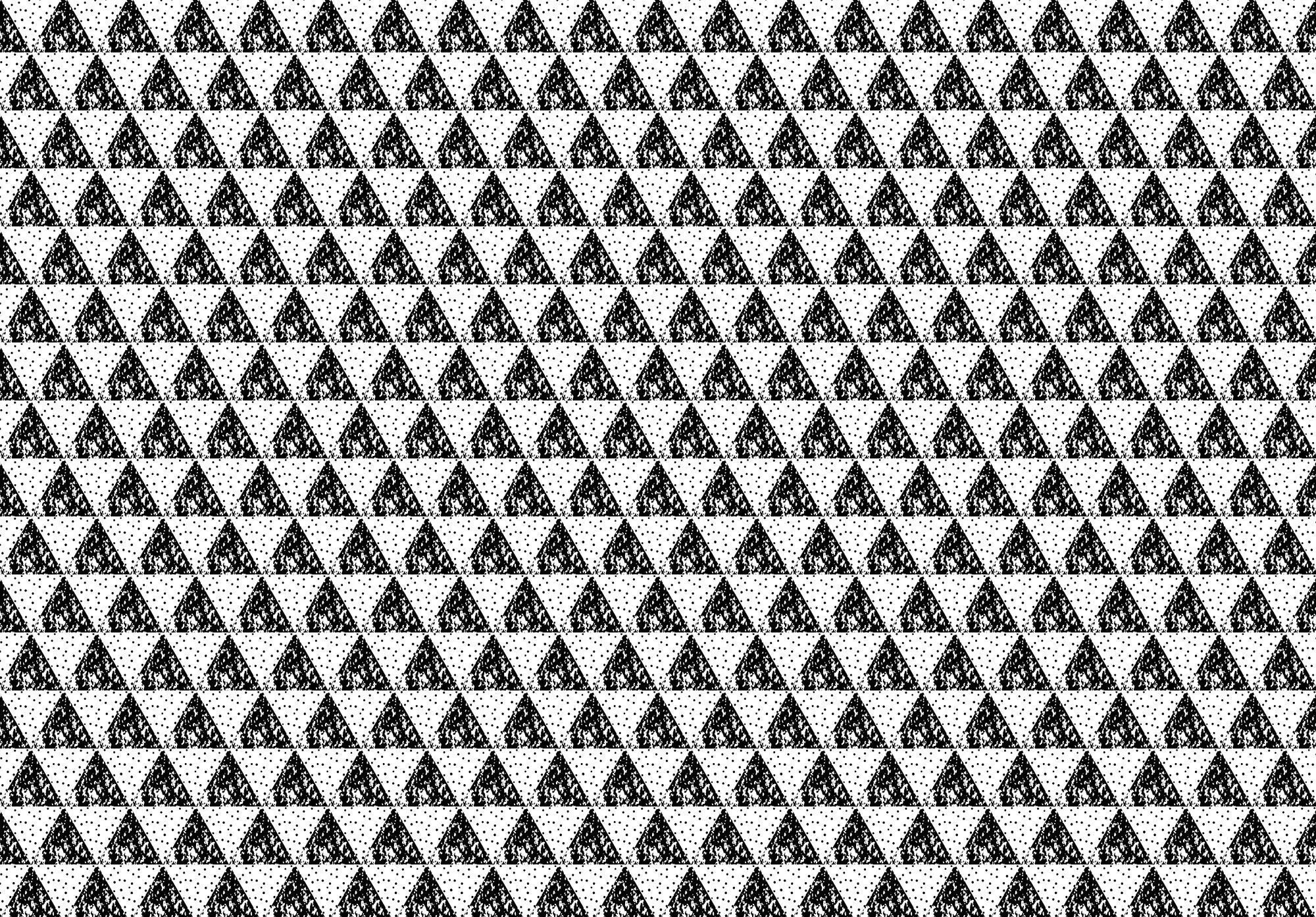 Billede 1 af Fototapet - Sort-hvidt mønster af prikfyldte trekanter