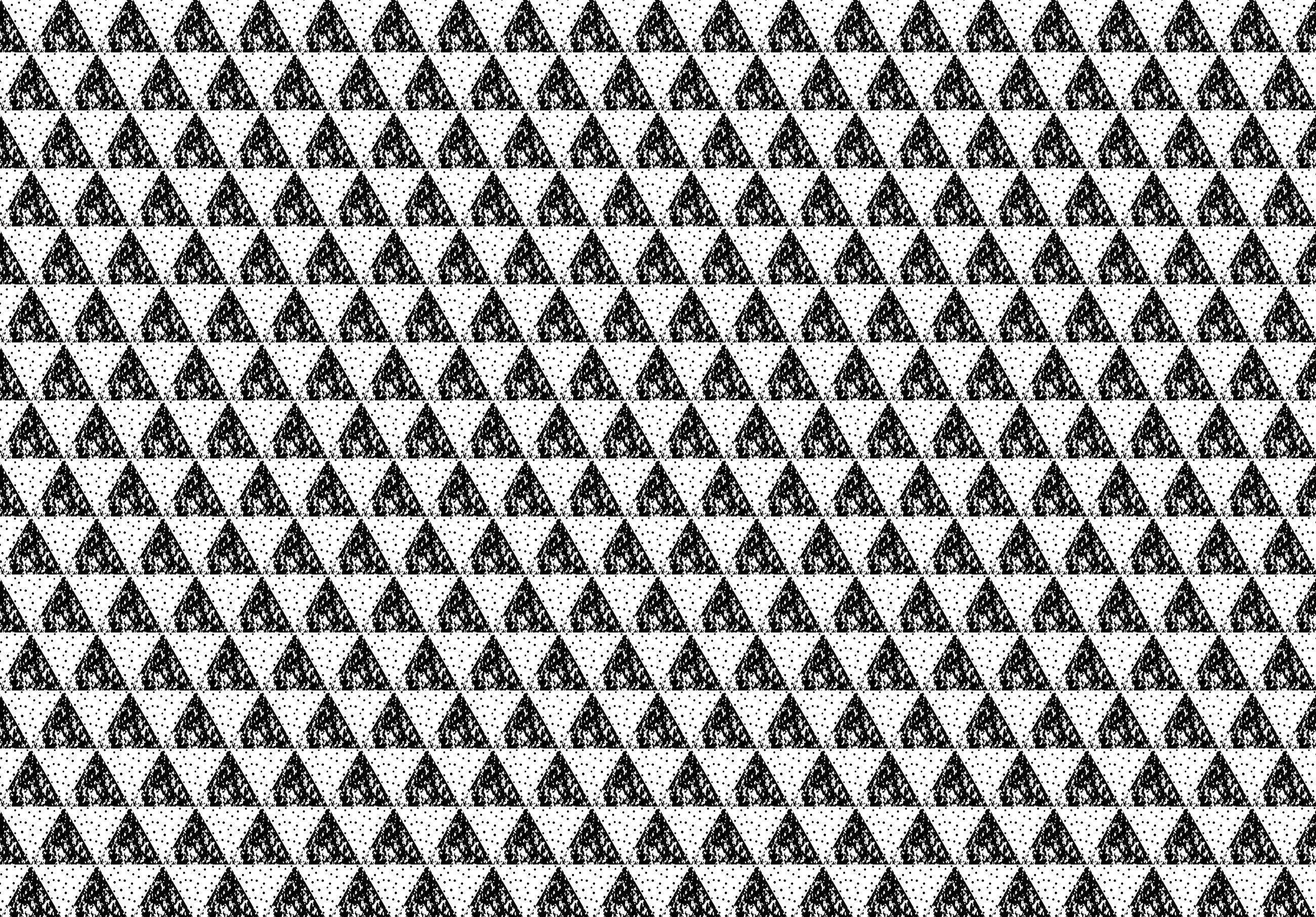 Billede 14 af Fototapet - Sort-hvidt mønster af prikfyldte trekanter