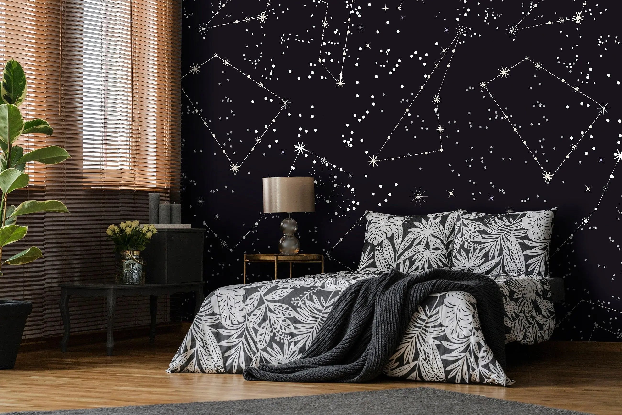 Billede 4 af Fototapet - Stjernehimmel med konstellationer