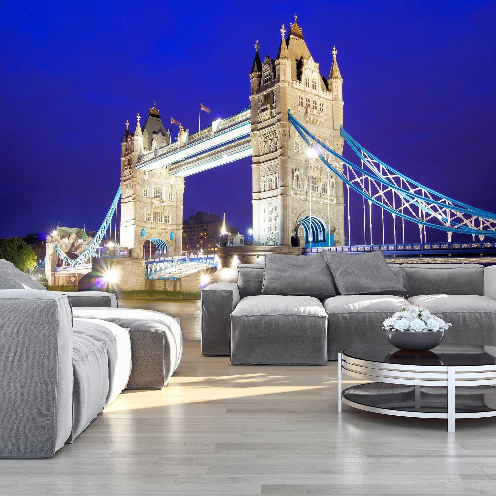 Billede 5 af Fototapet - Tower Bridge London om natten