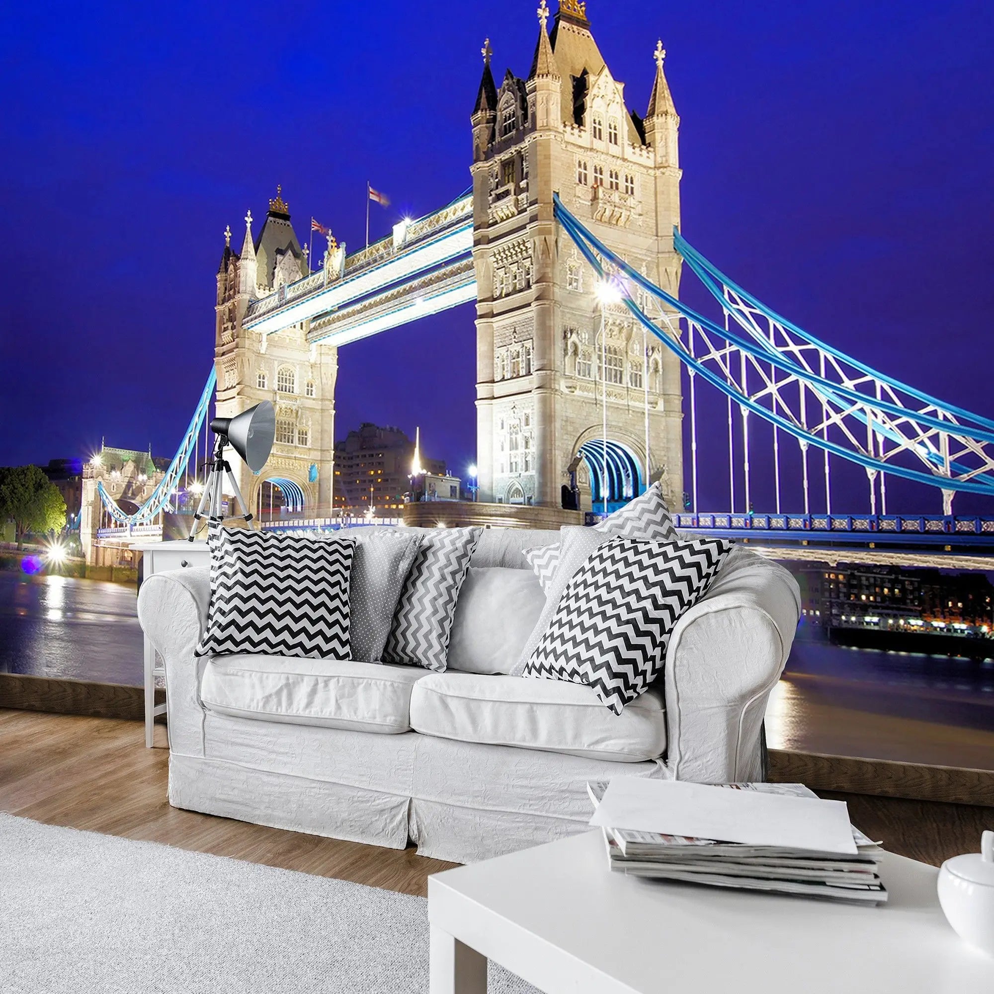 Billede 7 af Fototapet - Tower Bridge London om natten