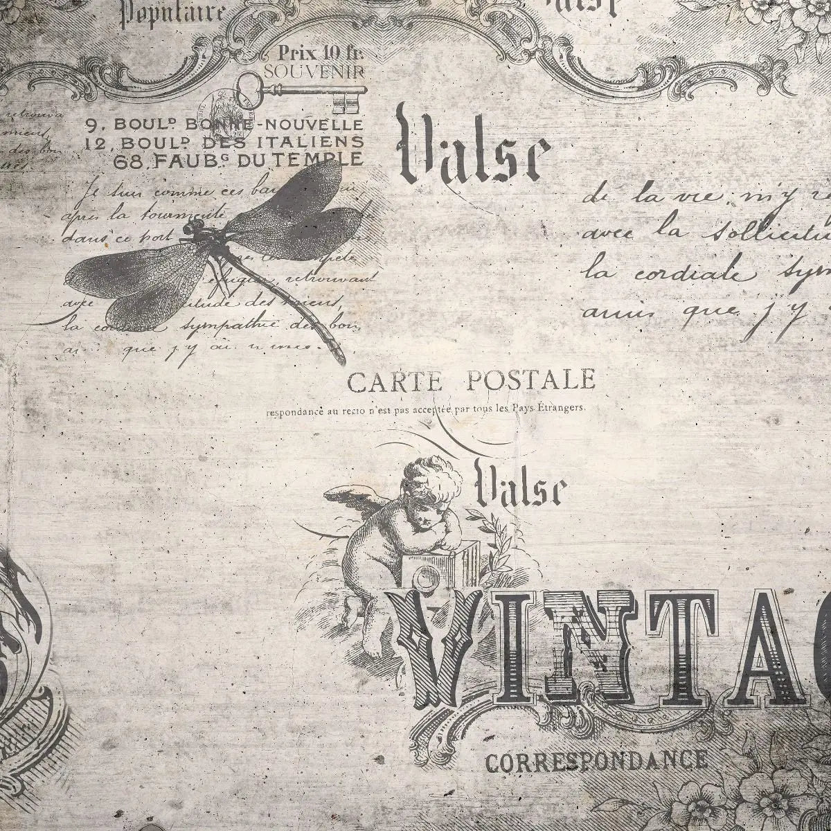 Billede 14 af Fototapet - Vintage postkortdesign med natsværmer og engel