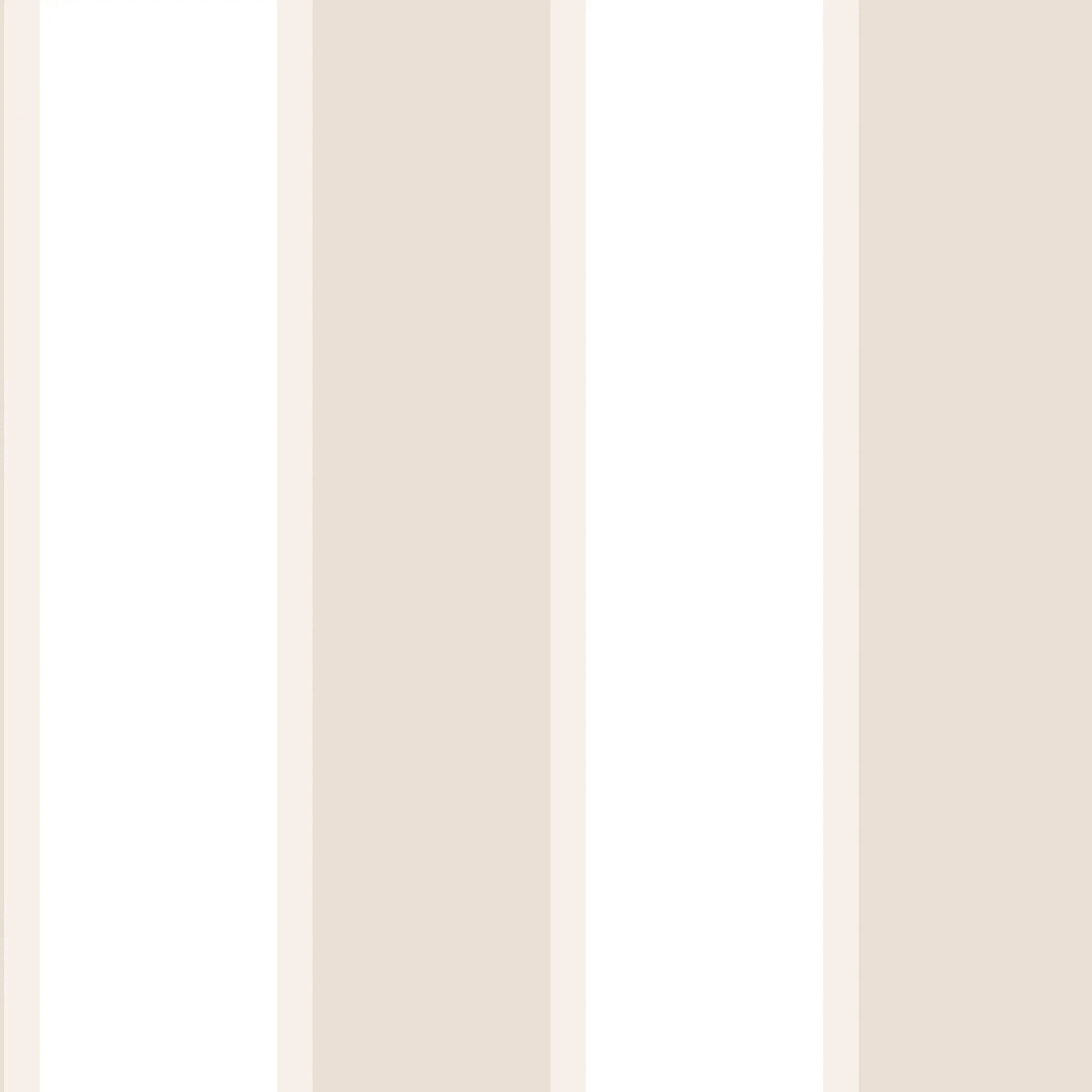 Nærbillede af Alternating Widths - Linen tapet med lodrette striber i cremefarvede nuancer.