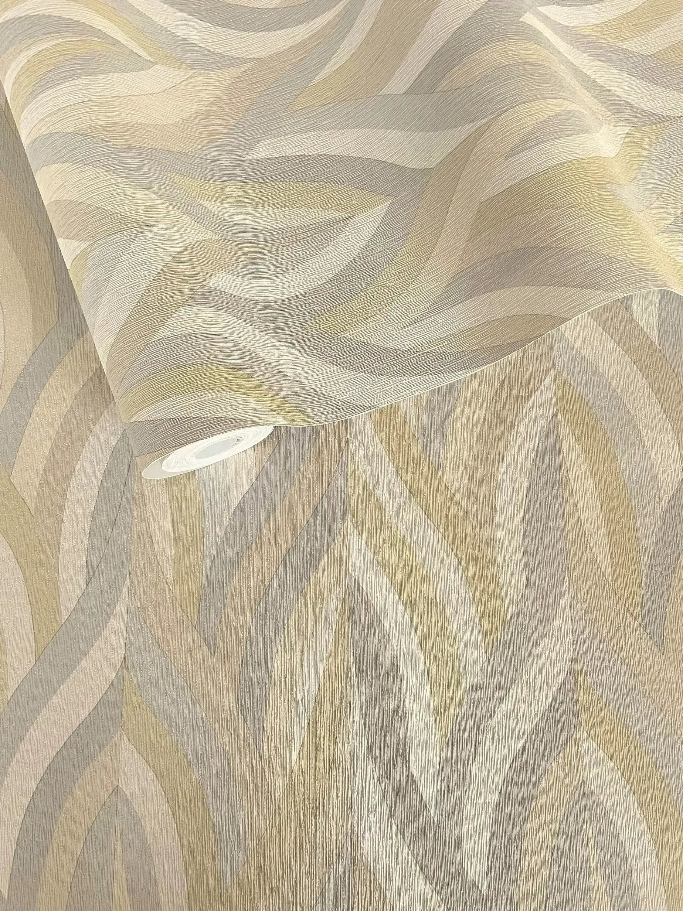 Detaljeret billede af Arabesque - Neutral tapetrulle med fint mønster i neutrale toner.