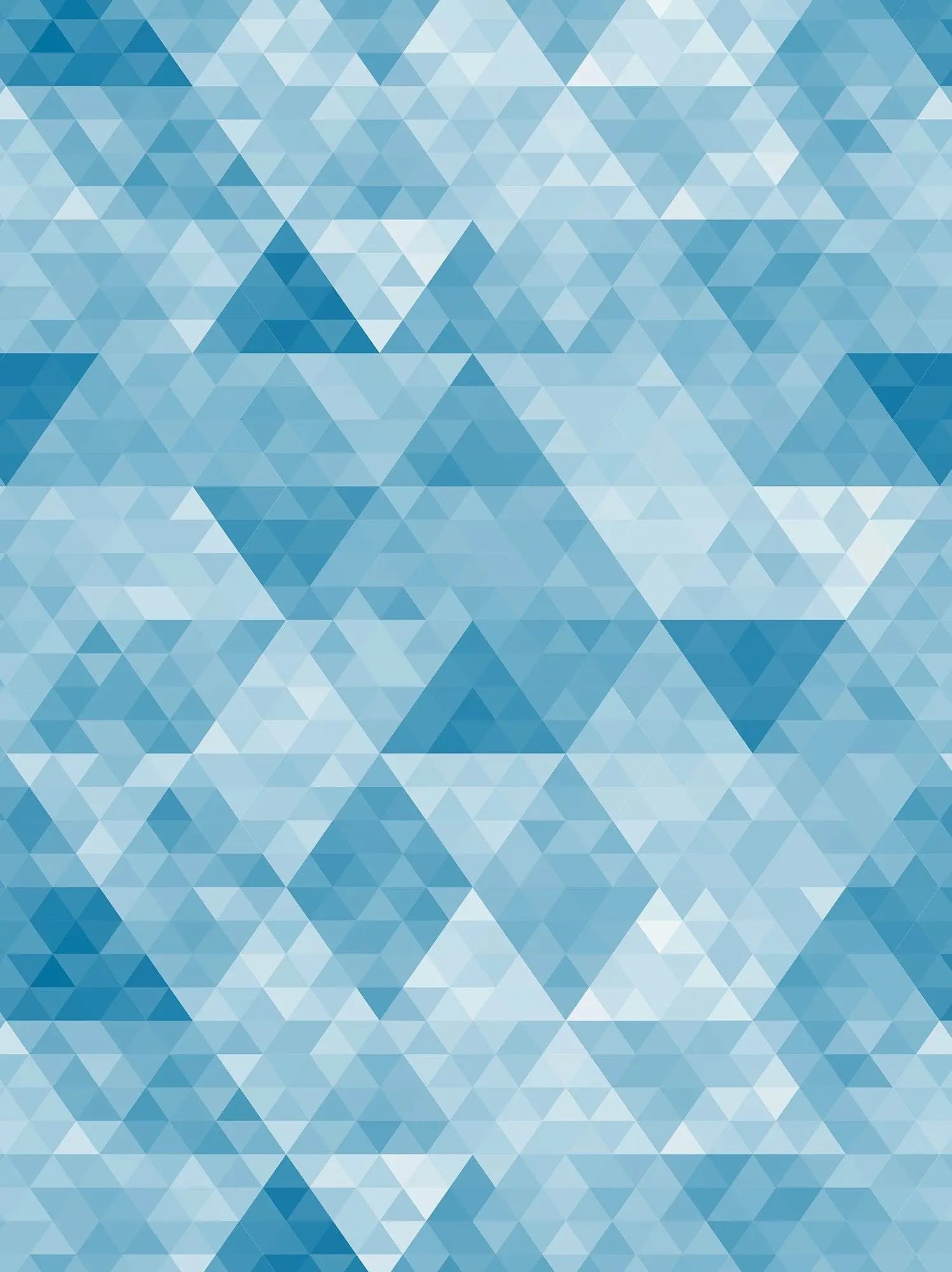Billede 23 af Fototapet - Blå geometrisk mønster med trekanter