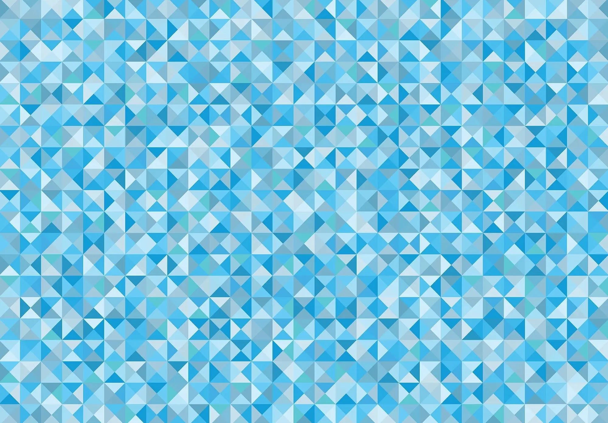 Billede 1 af Fototapet - Blåt geometrisk mønster med trekantede polygoner