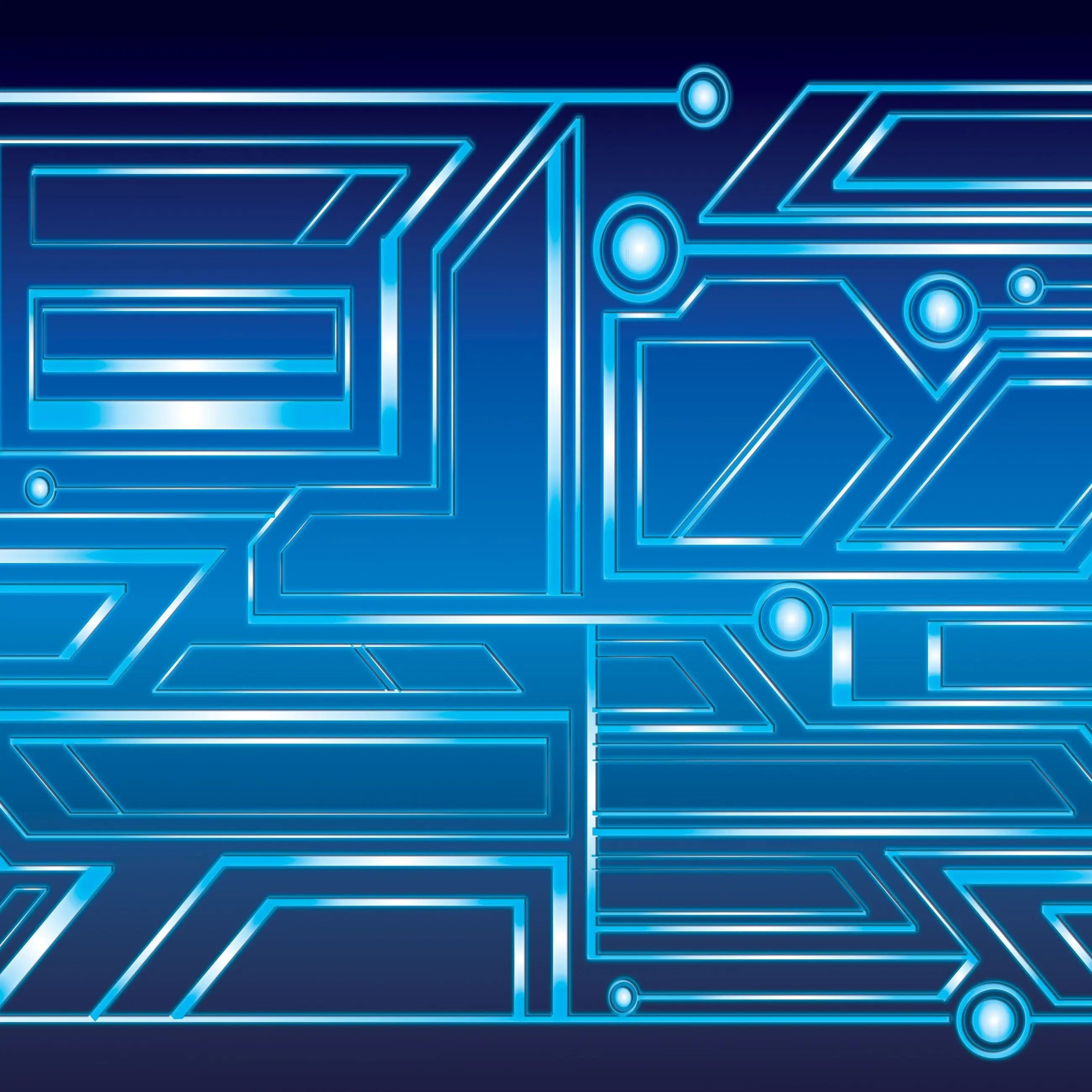 Billede 17 af Fototapet - Blåt teknologimønster med geometriske linjer