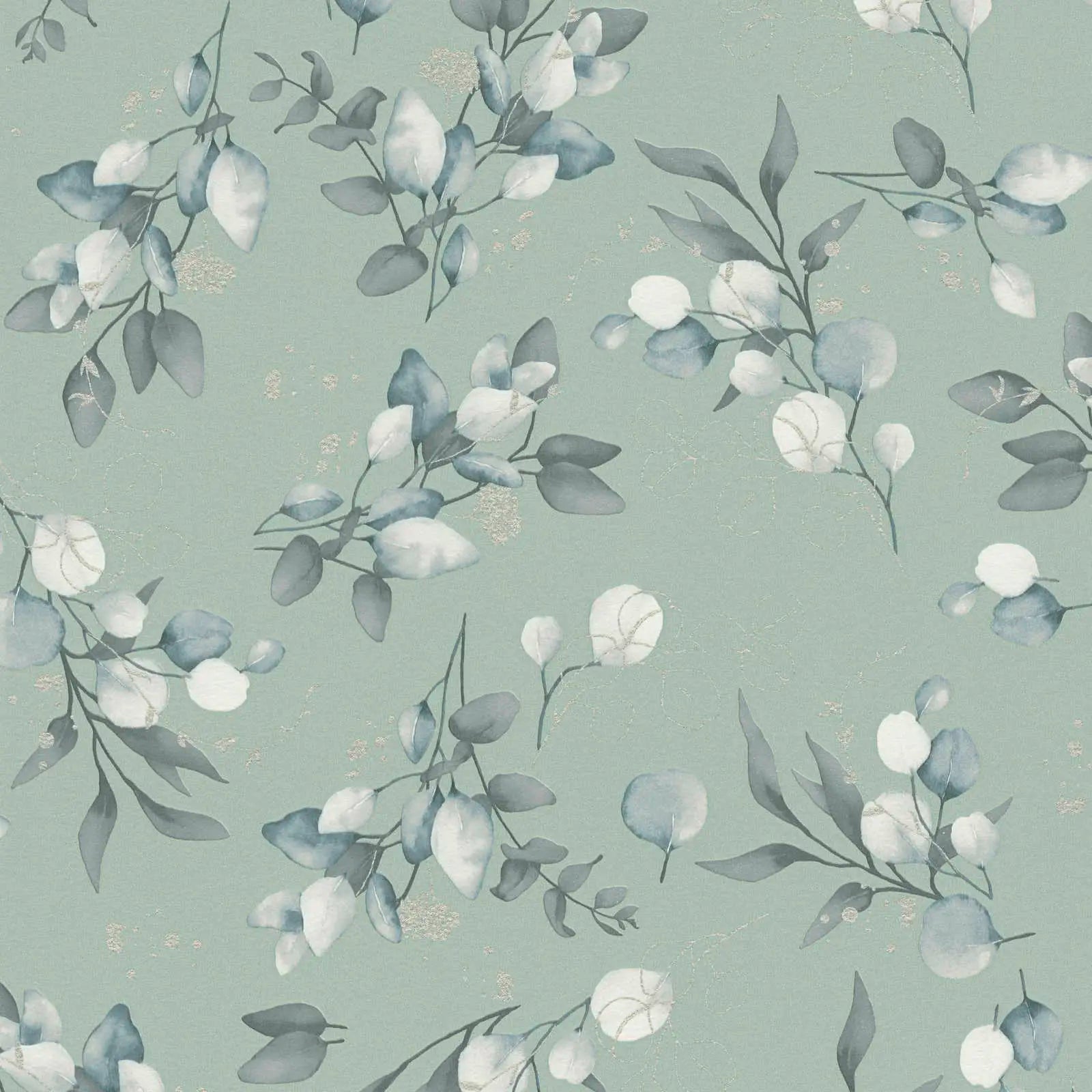 Botanic Elegance - Mint tapet med et bladmønster i bløde, grønne nuancer og delikate detaljer.