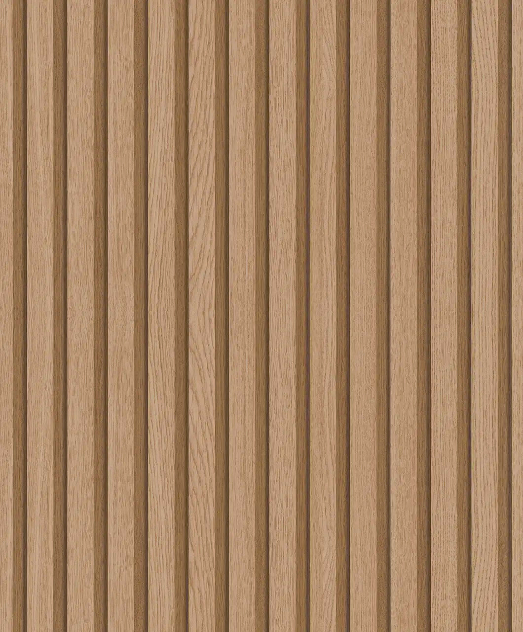 Et nærbillede af Botanic Striation - Amber tapet, der viser en elegant, træagtig stribeformet struktur med naturlige nuancer.