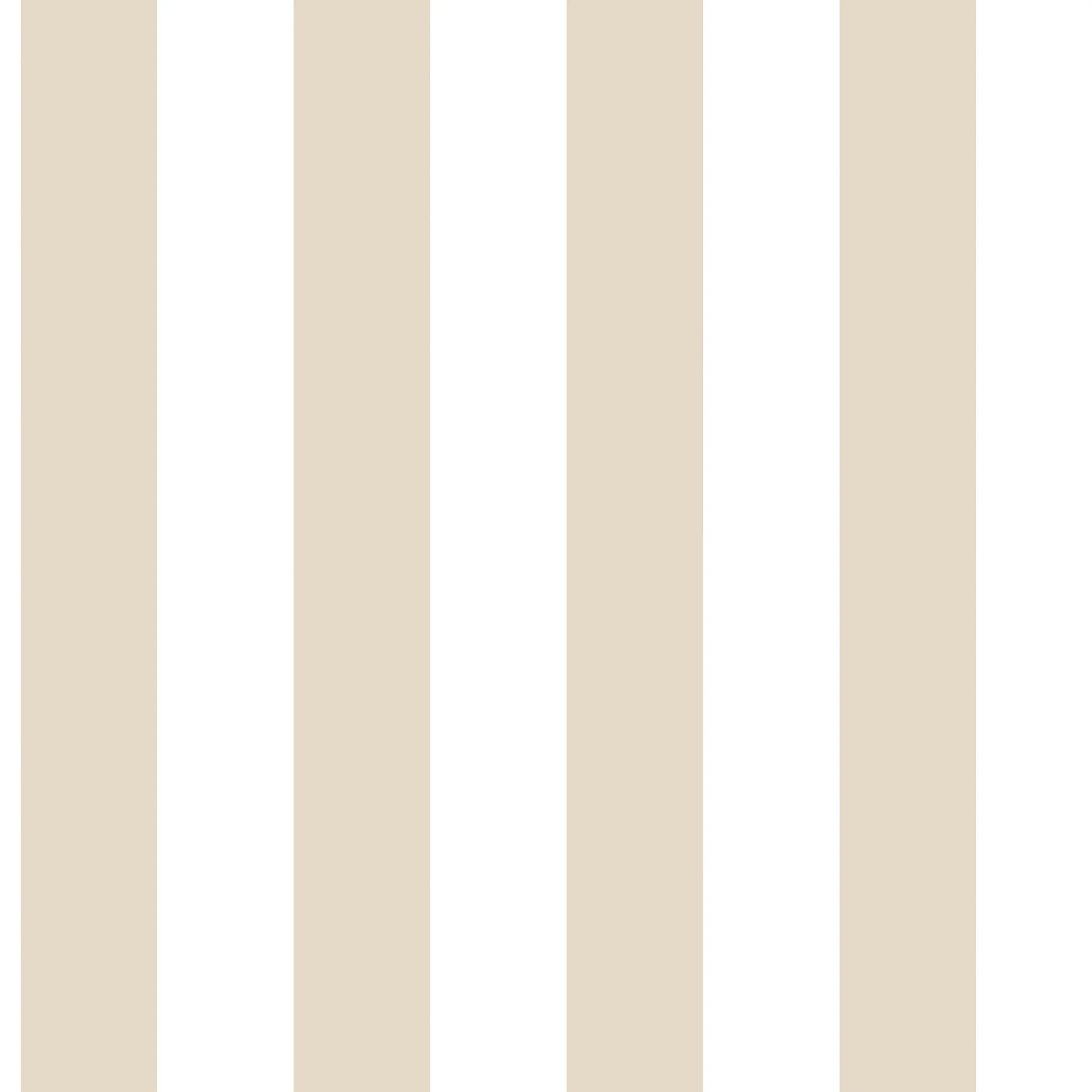 Broad Stripes - Sandstone tapet med brede lodrette striber i en sandfarvet nuance.