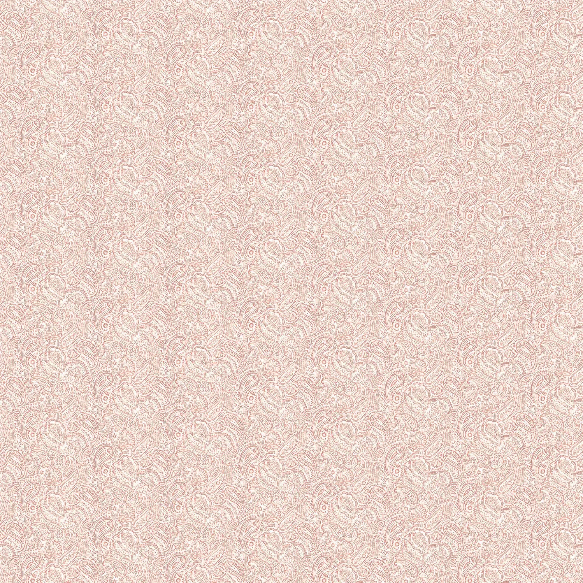 Tapet fra Nicetapet.dk med produktnavn Delicate Arches - Blush, der har et detaljeret rosenmønster i sart lyserød.
