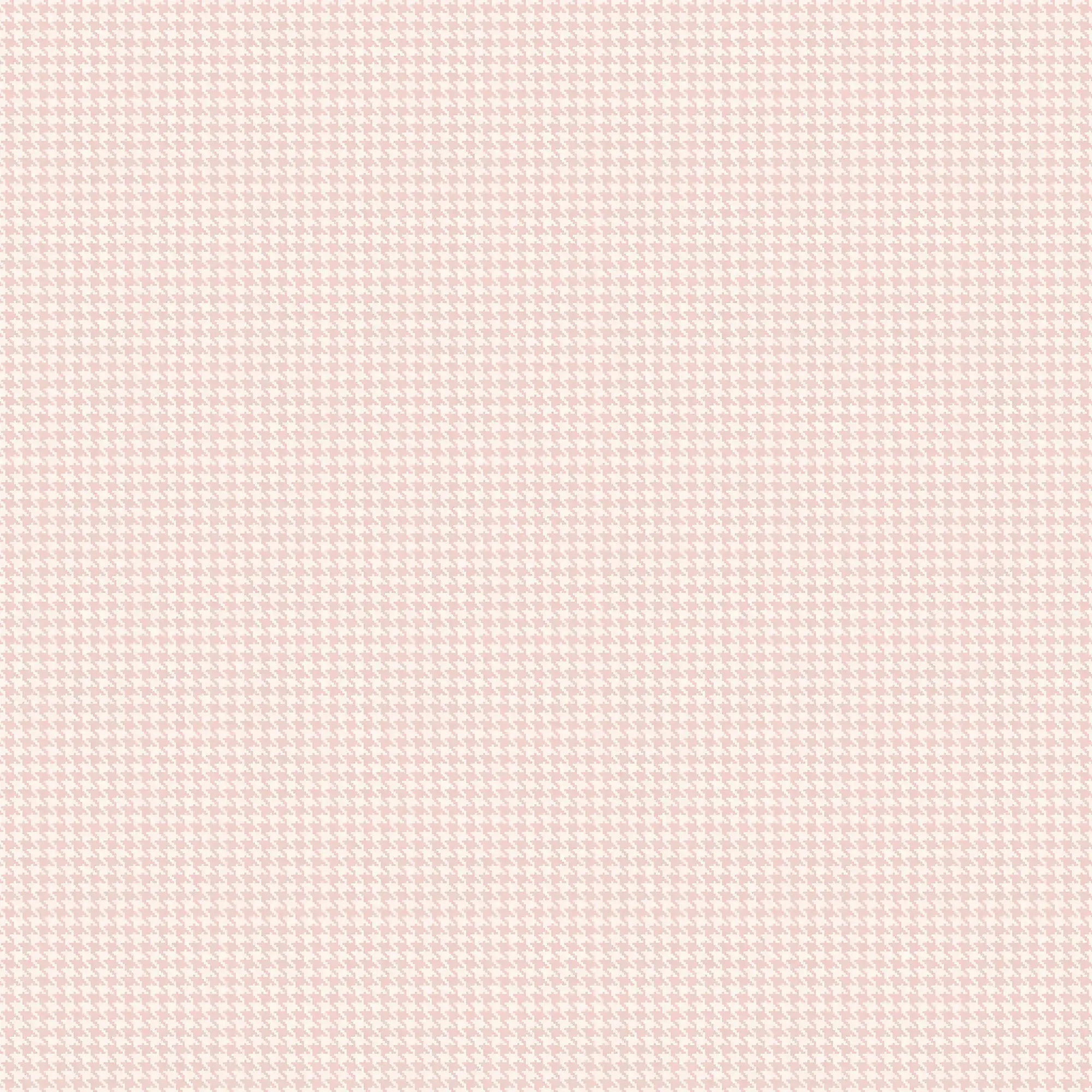 Nærbillede af tapetmønsteret Delicate Houndstooth - Blush fra Nicetapet.dk, der viser det delikate sildebensmønster i en rosa nuance.