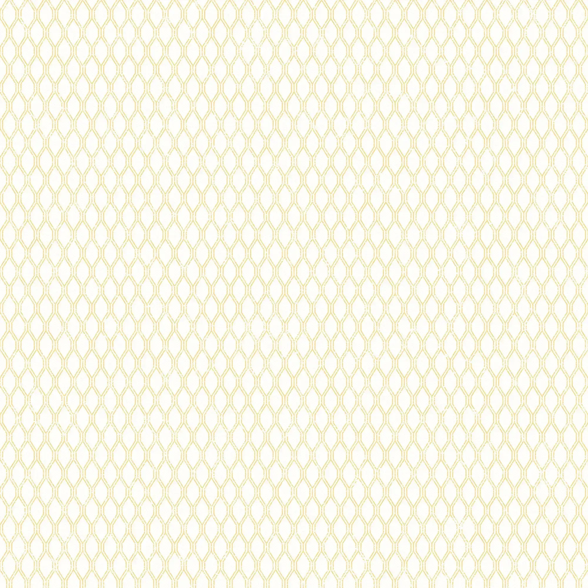 Tæt billede af tapet med fine gyldne loops-mønstre. Produktnavn: Delicate Loops - Golden.