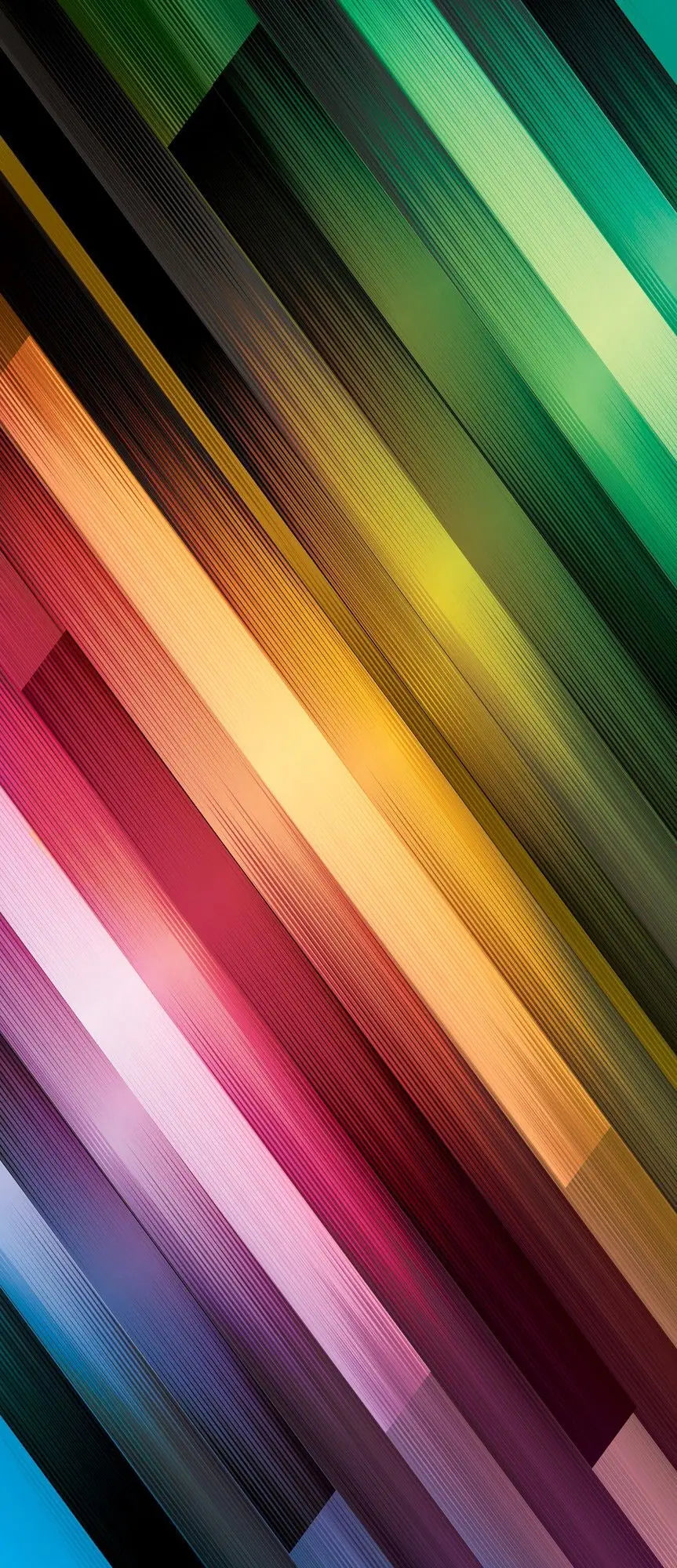 Billede 10 af Fototapet - Diagonalstriber i flerfarvede nuancer