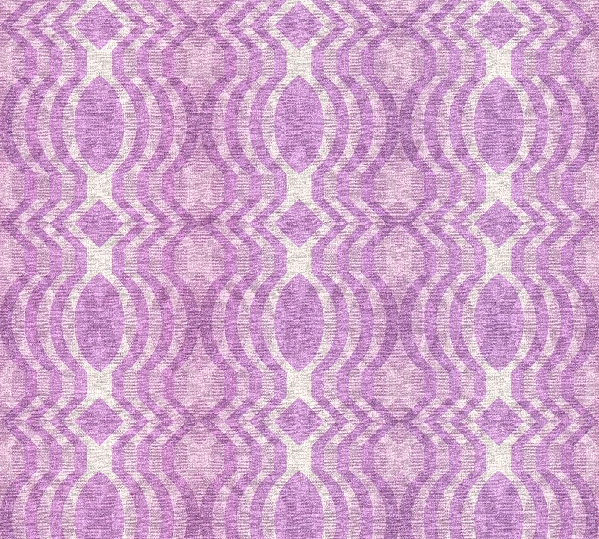 Diane - Vintage Lavender tapet med et geometrisk abstrakt mønster i lyse lilla nuancer fra Nicetapet.dk.