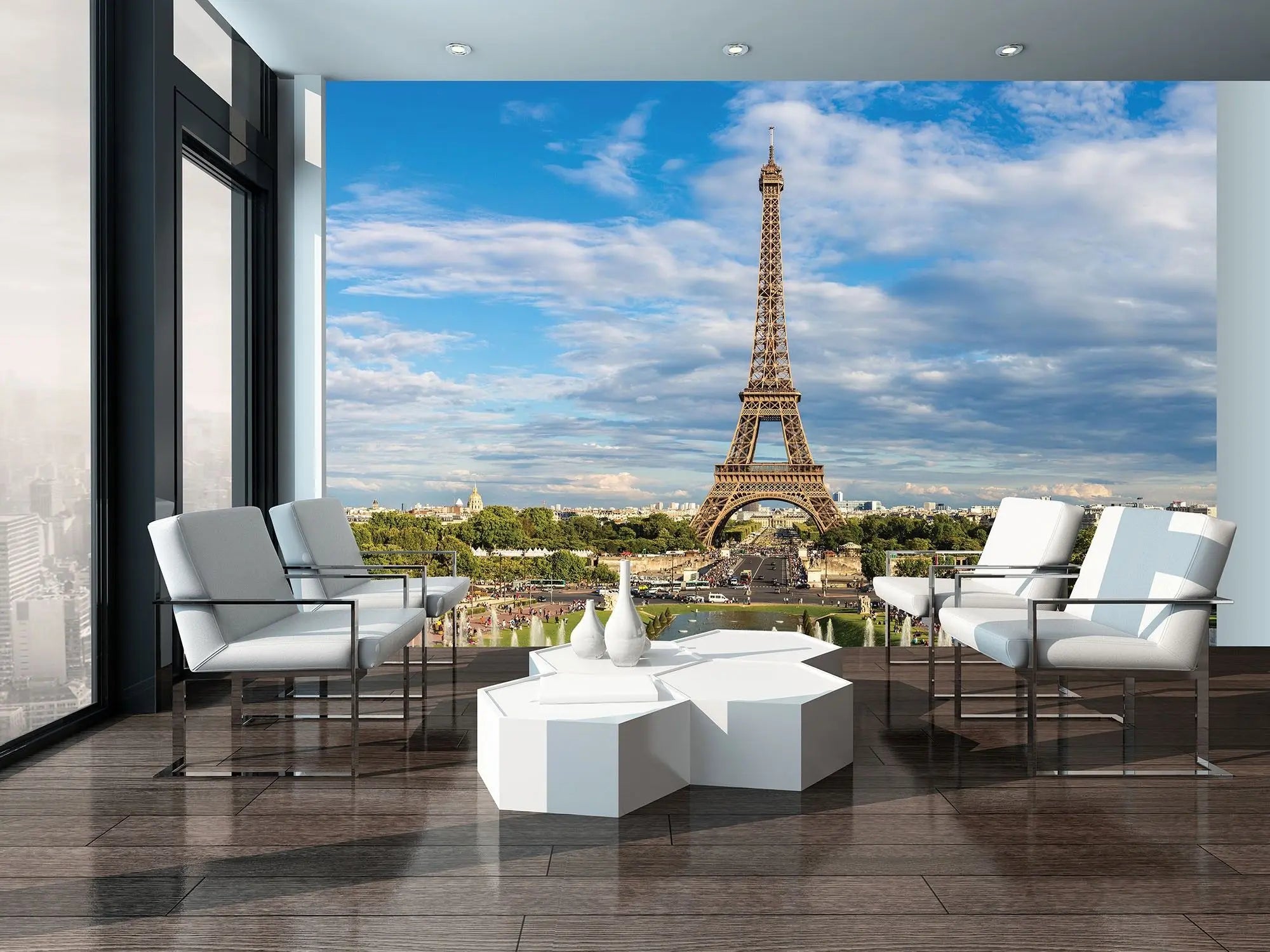 Billede 2 af Fototapet - Eiffeltårnet i Paris under blå himmel