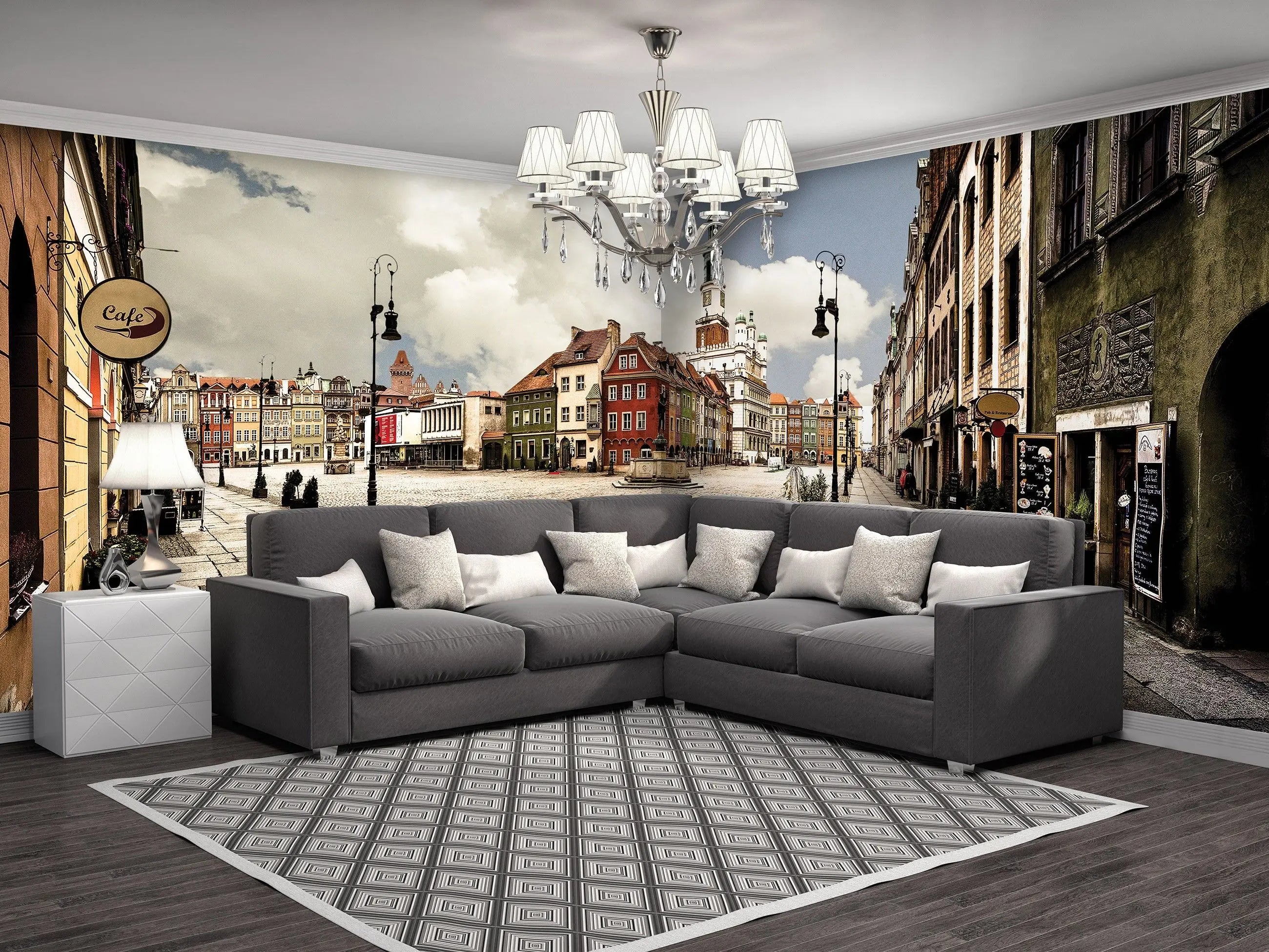 Billede 13 af Fototapet - Farverig torveplads med historiske bygninger i Poznań, Polen