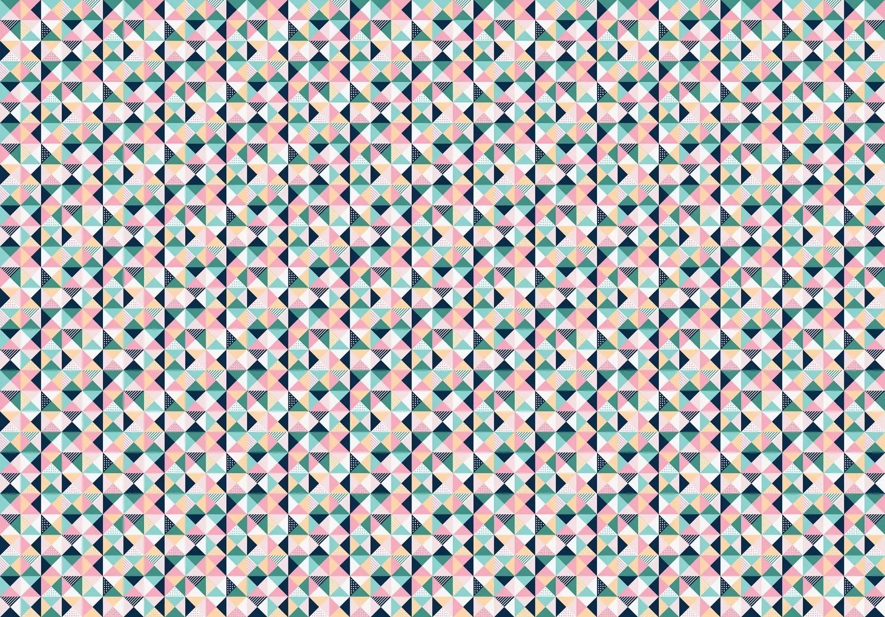 Billede 1 af Fototapet - Farverigt geometrisk mønster med små kvadrater i pasteltoner