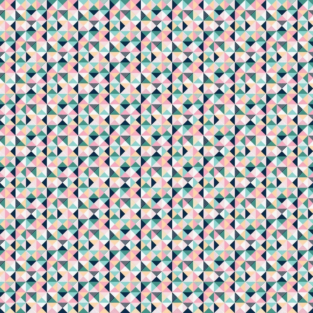 Billede 6 af Fototapet - Farverigt geometrisk mønster med små kvadrater i pasteltoner