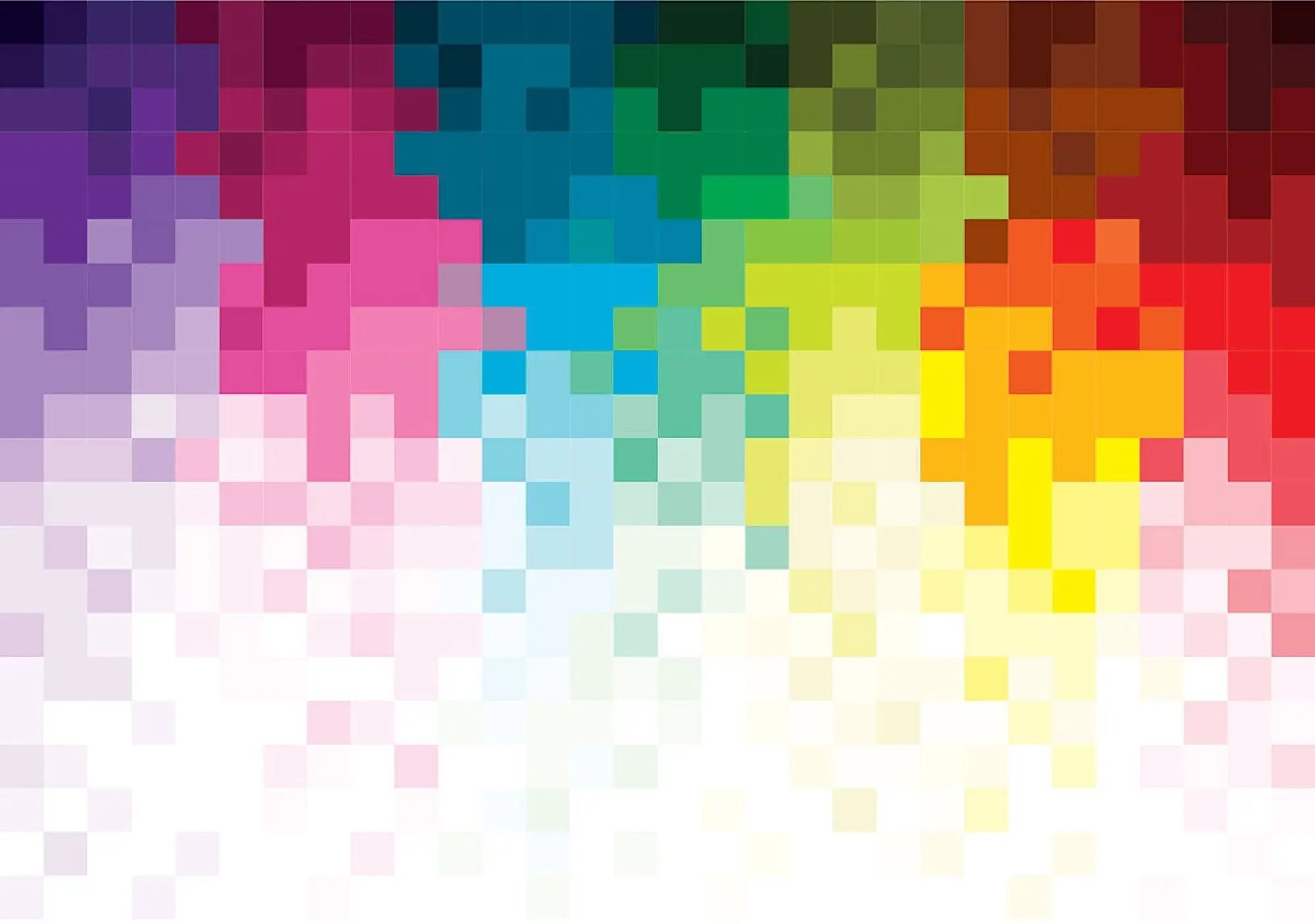 Billede 1 af Fototapet - Farverigt pixeleret mønster med gradient
