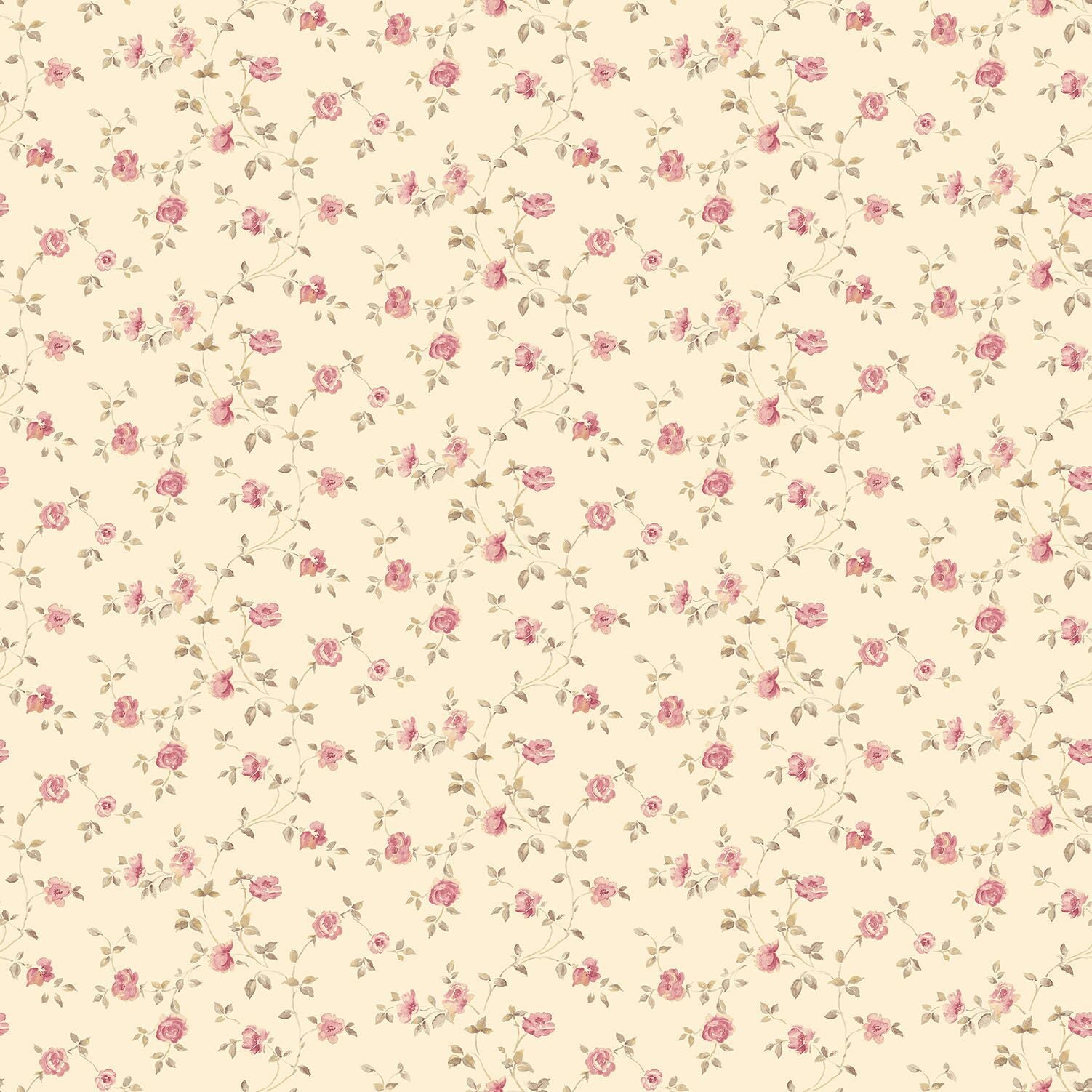 G67888-Antik look pink små roser - Køb flot tapet online