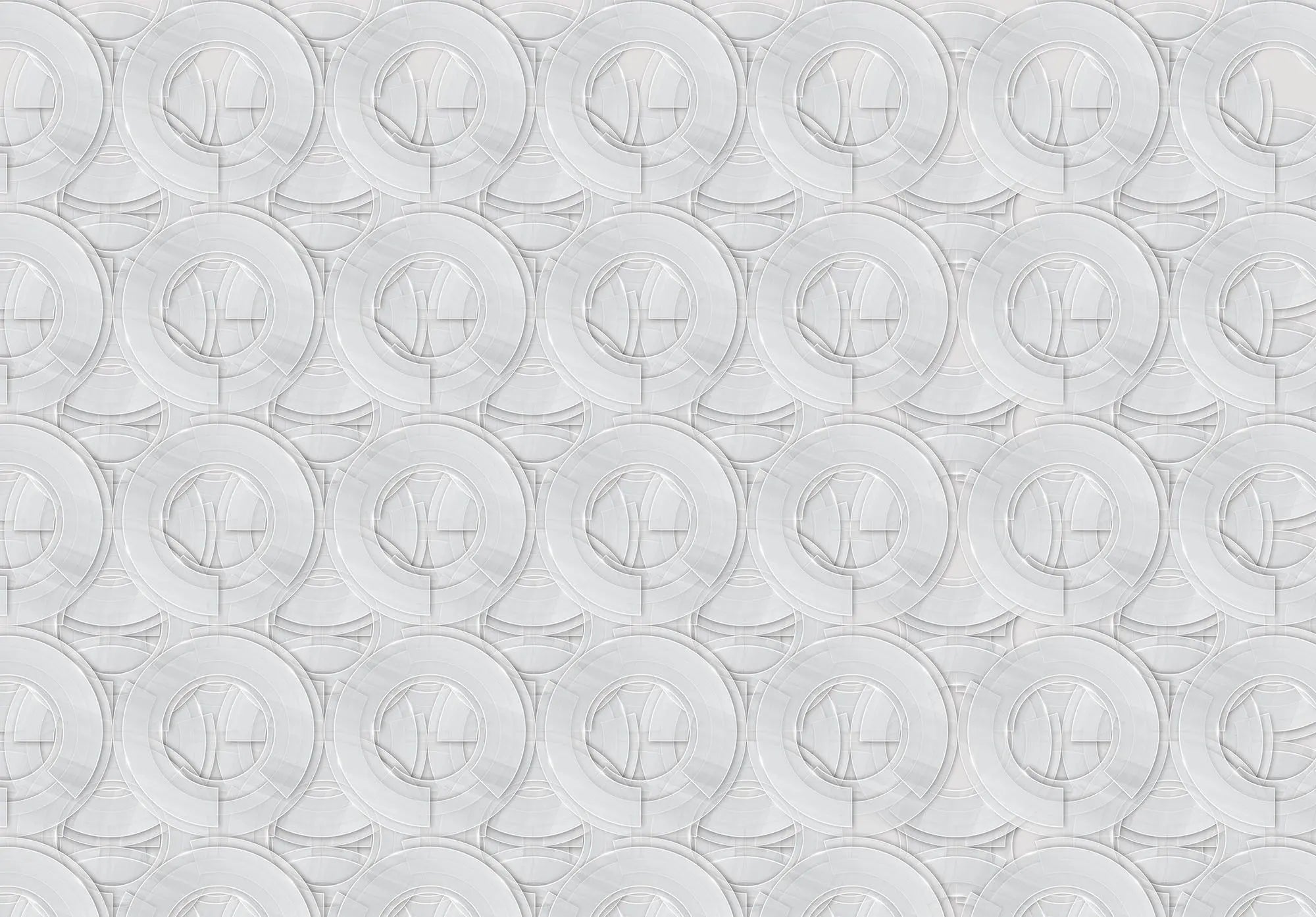 Billede 1 af Fototapet - Gentaget mønster af overlappende cirkler med gennemsigtighed