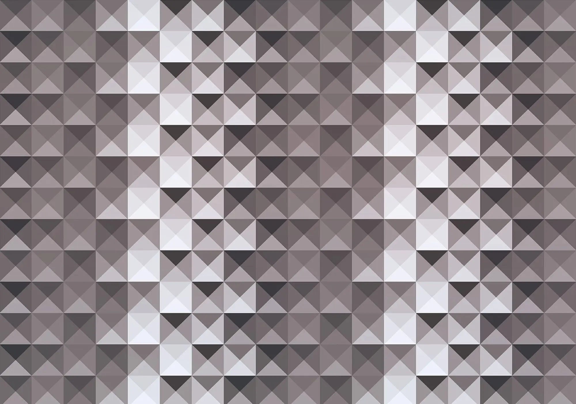 Billede 1 af Fototapet - Gråt geometrisk mønster af kvadratiske trekanter