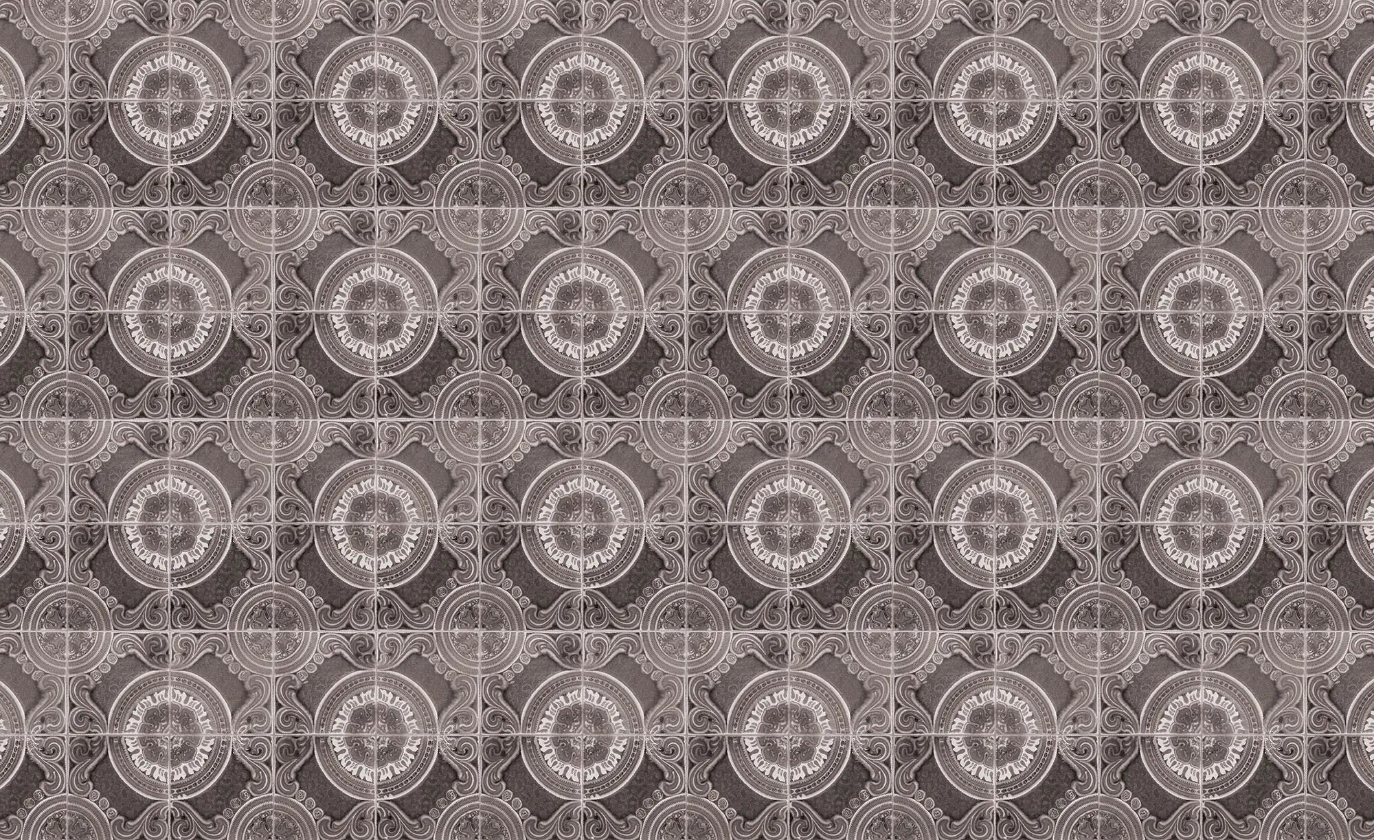 Billede 1 af Fototapet - Gråt kompasmønster med gentagende design